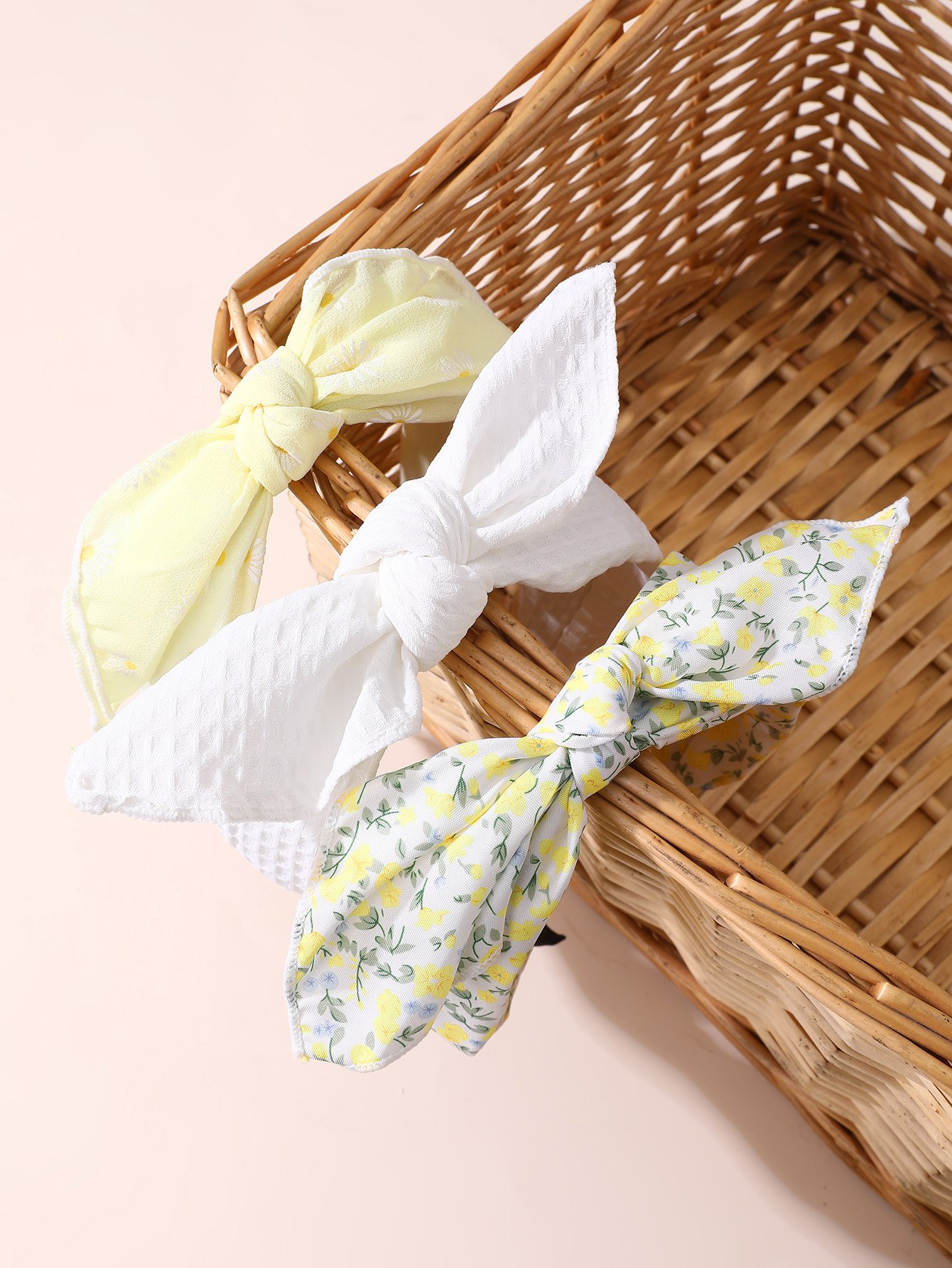 Set of 3 - Flower Print Bow Headband