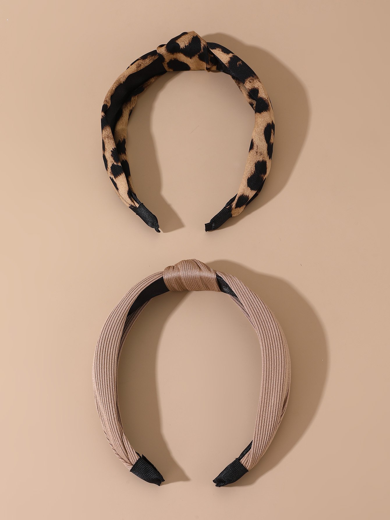 Set of 2 - Leopard Print Knot Headband