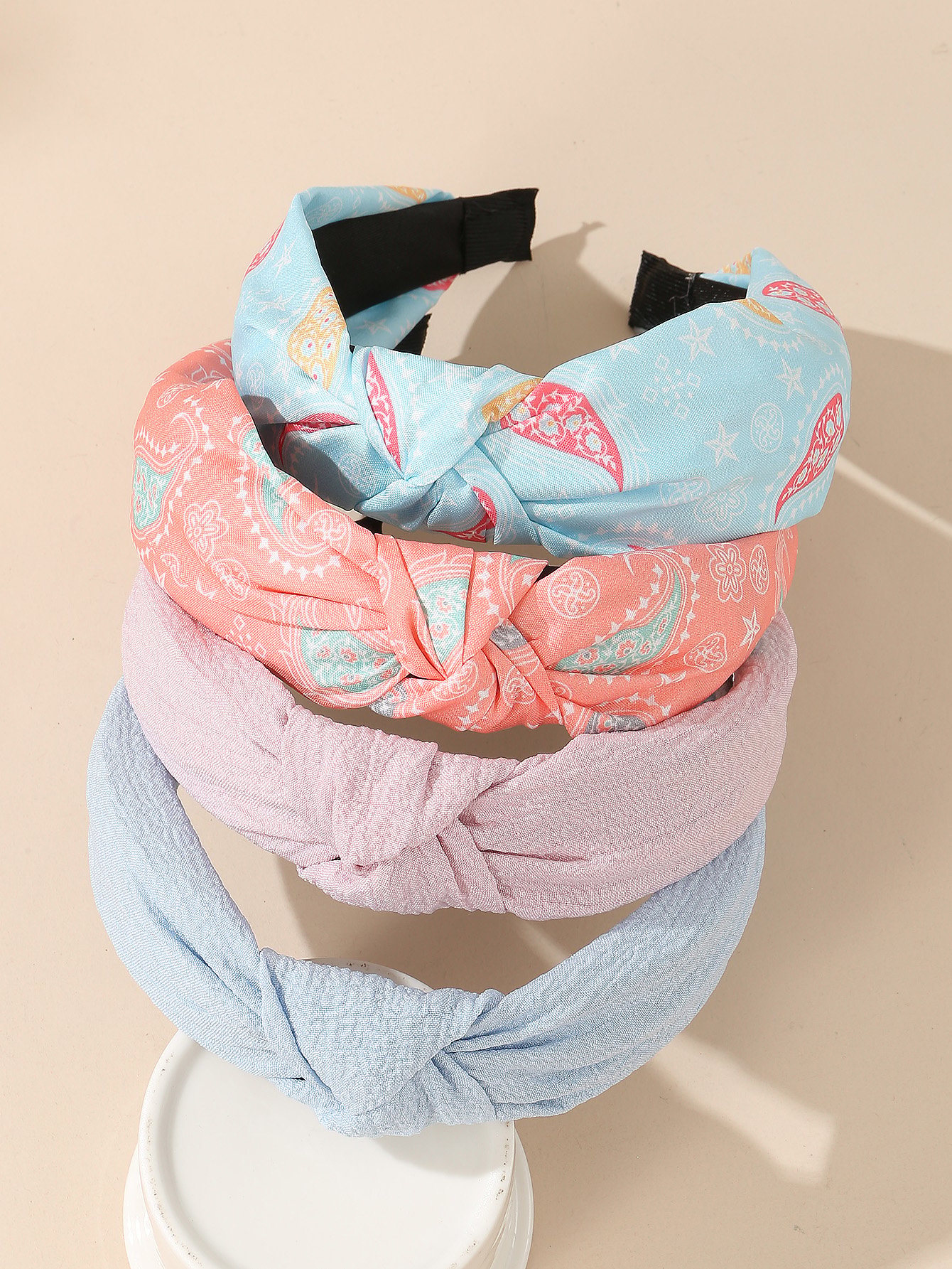 Set of 4 - Paisley Print Knot Headband