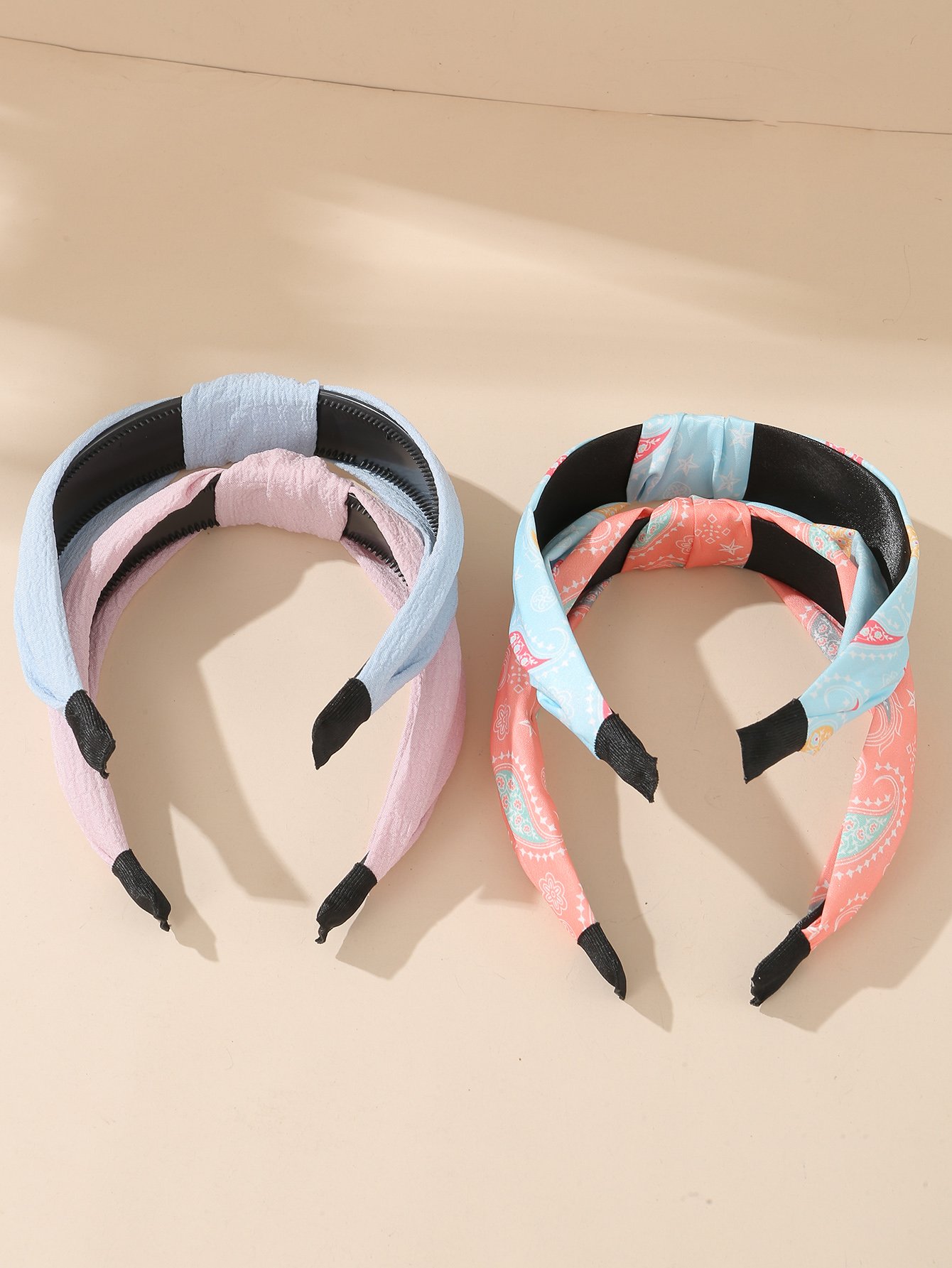 Set of 4 - Paisley Print Knot Headband