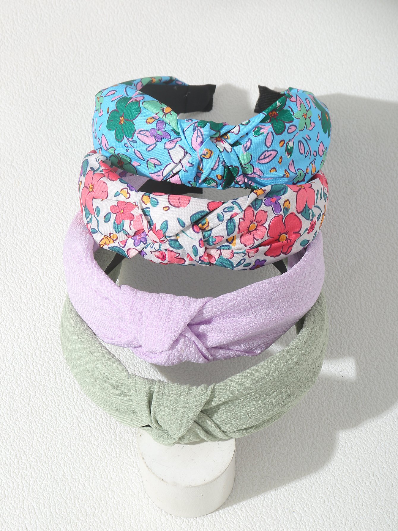 Set of 4 - Flower Print Knot Headband