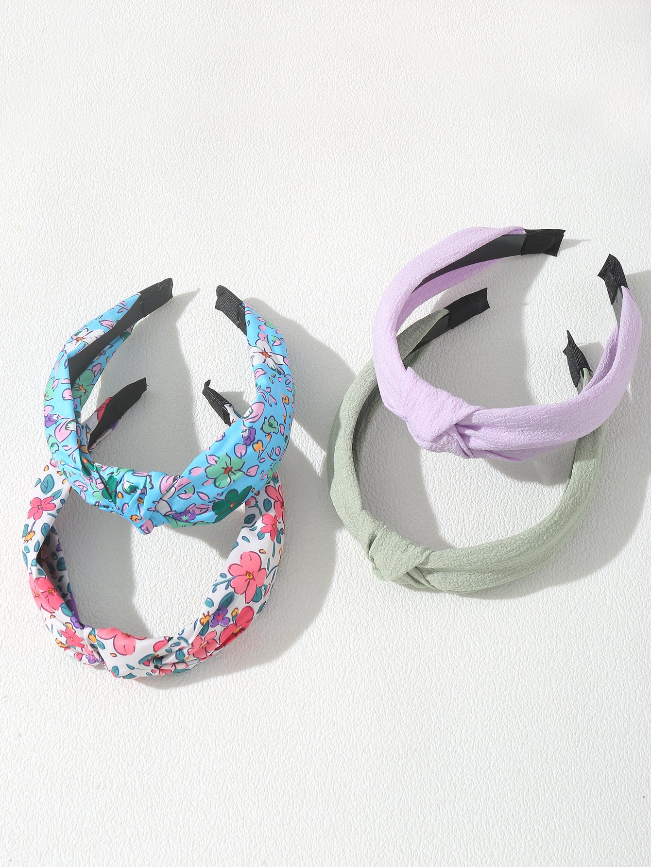Set of 4 - Flower Print Knot Headband