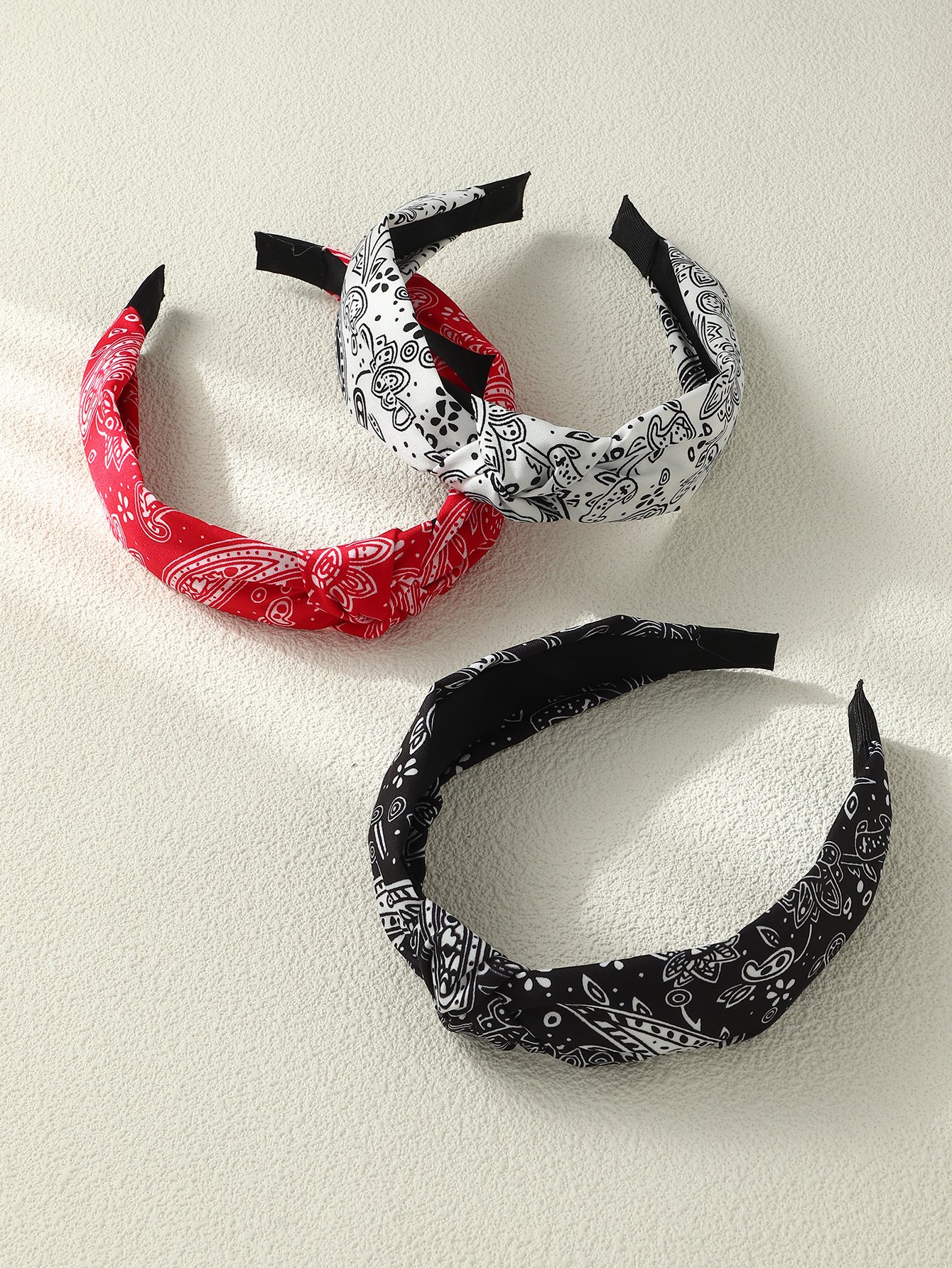 Set of 3 - Bandana Print Knot Headband