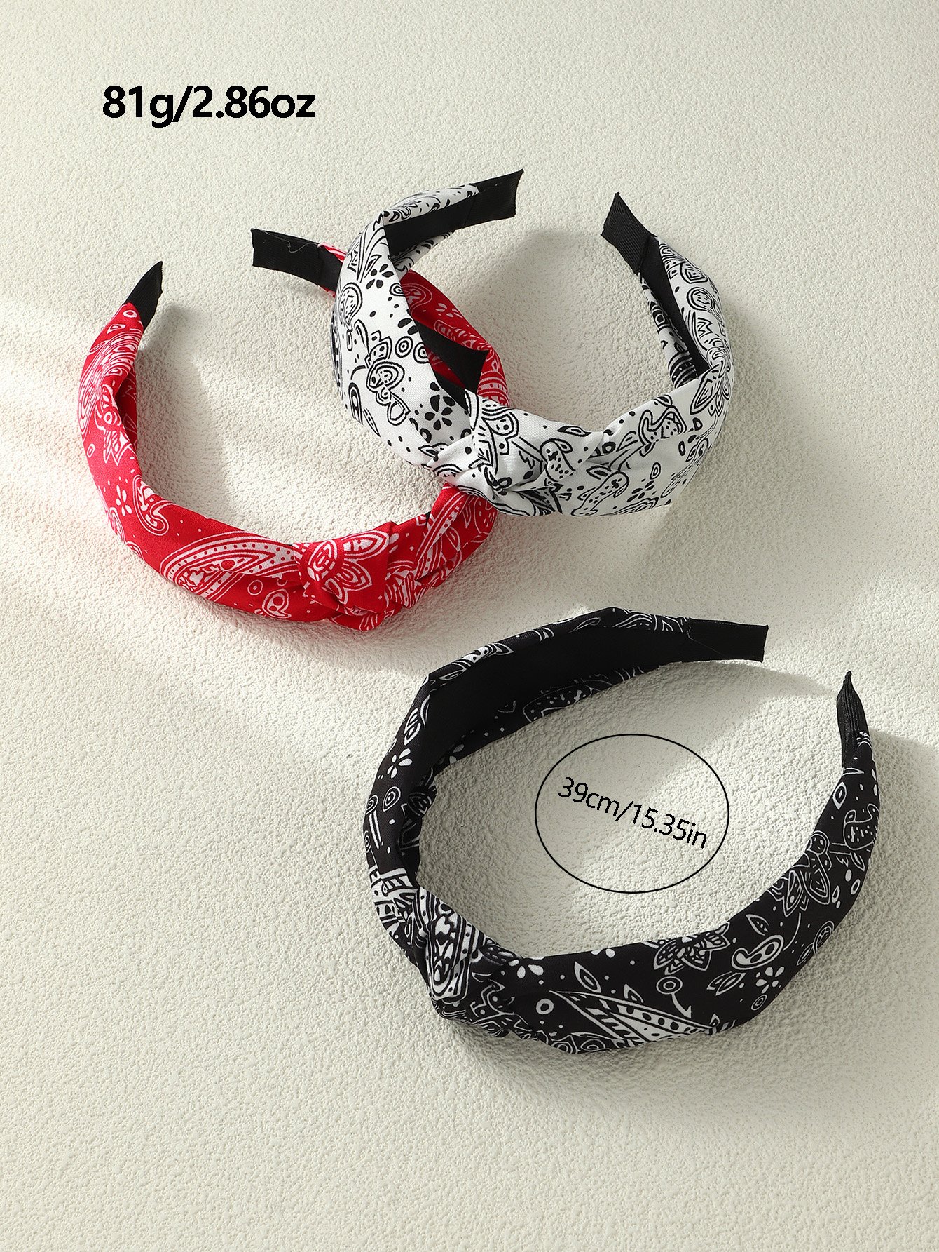 Set of 3 - Bandana Print Knot Headband