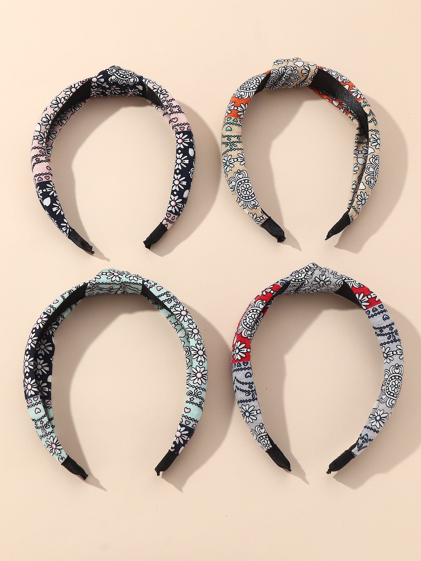 Set of 4 - Printed Knot Headband