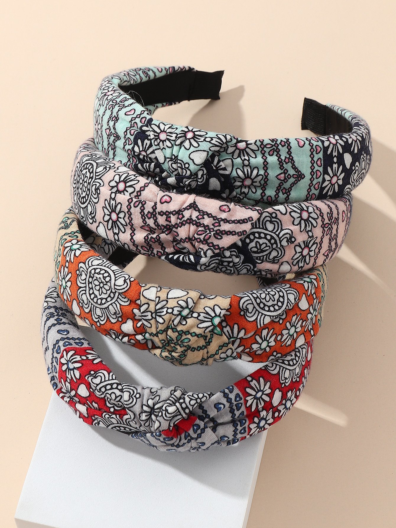 Set of 4 - Printed Knot Headband