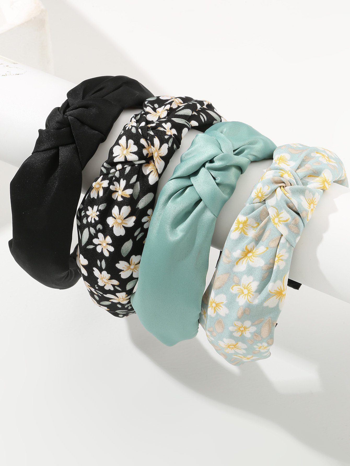 Set of 4 - Floral Print Knot Headband