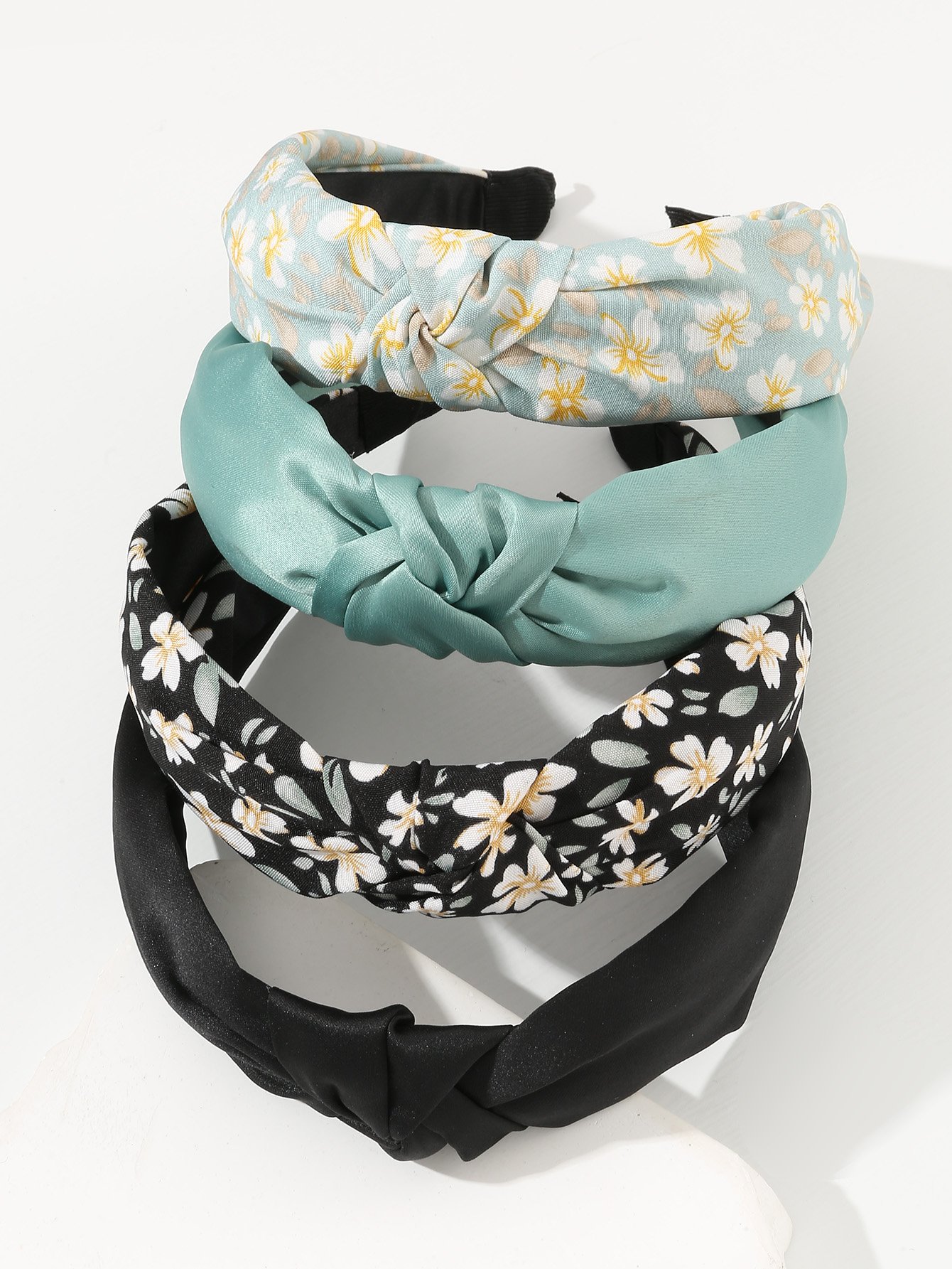 Set of 4 - Floral Print Knot Headband