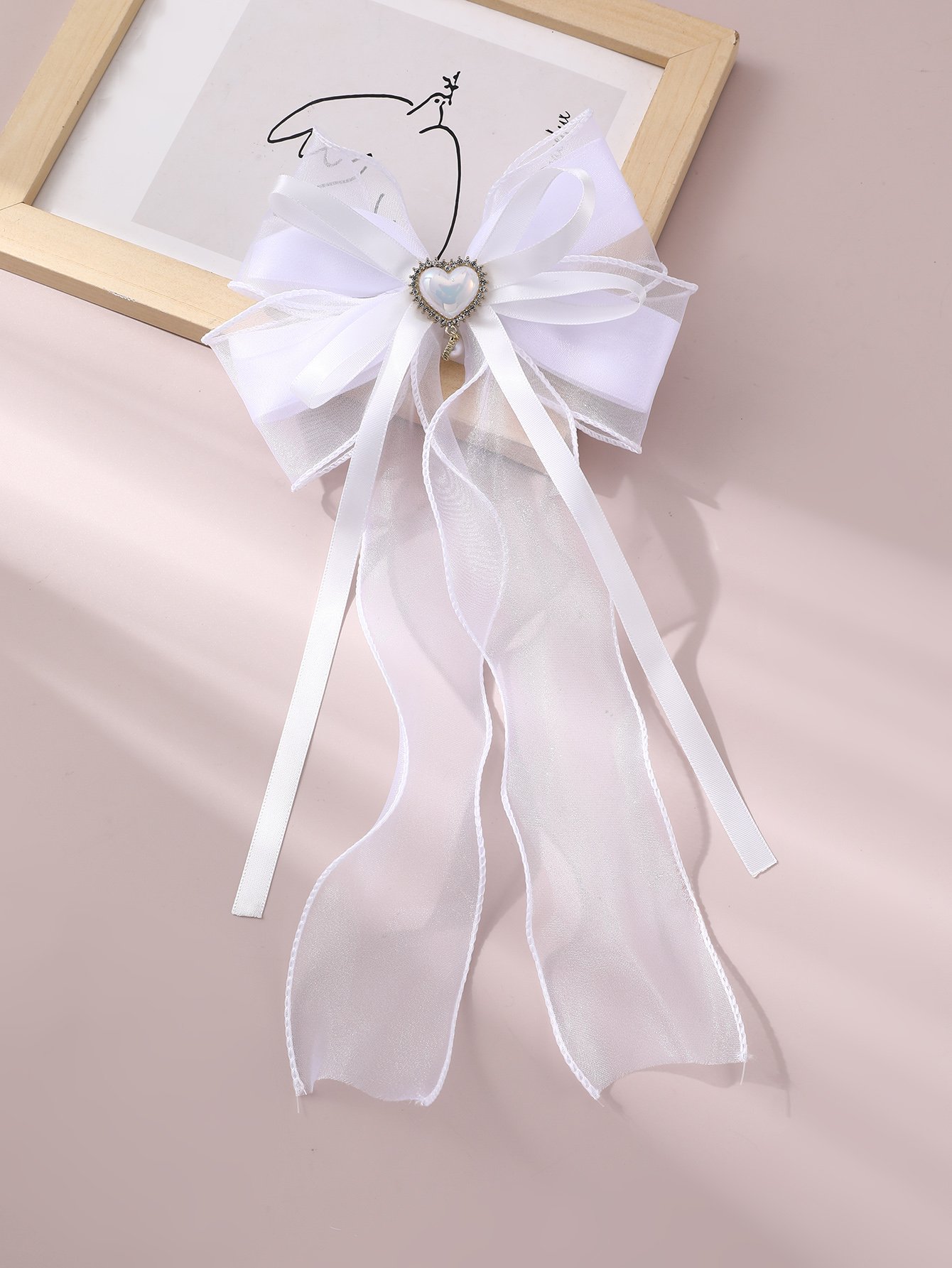 Solid Heart Bow Hair Clip