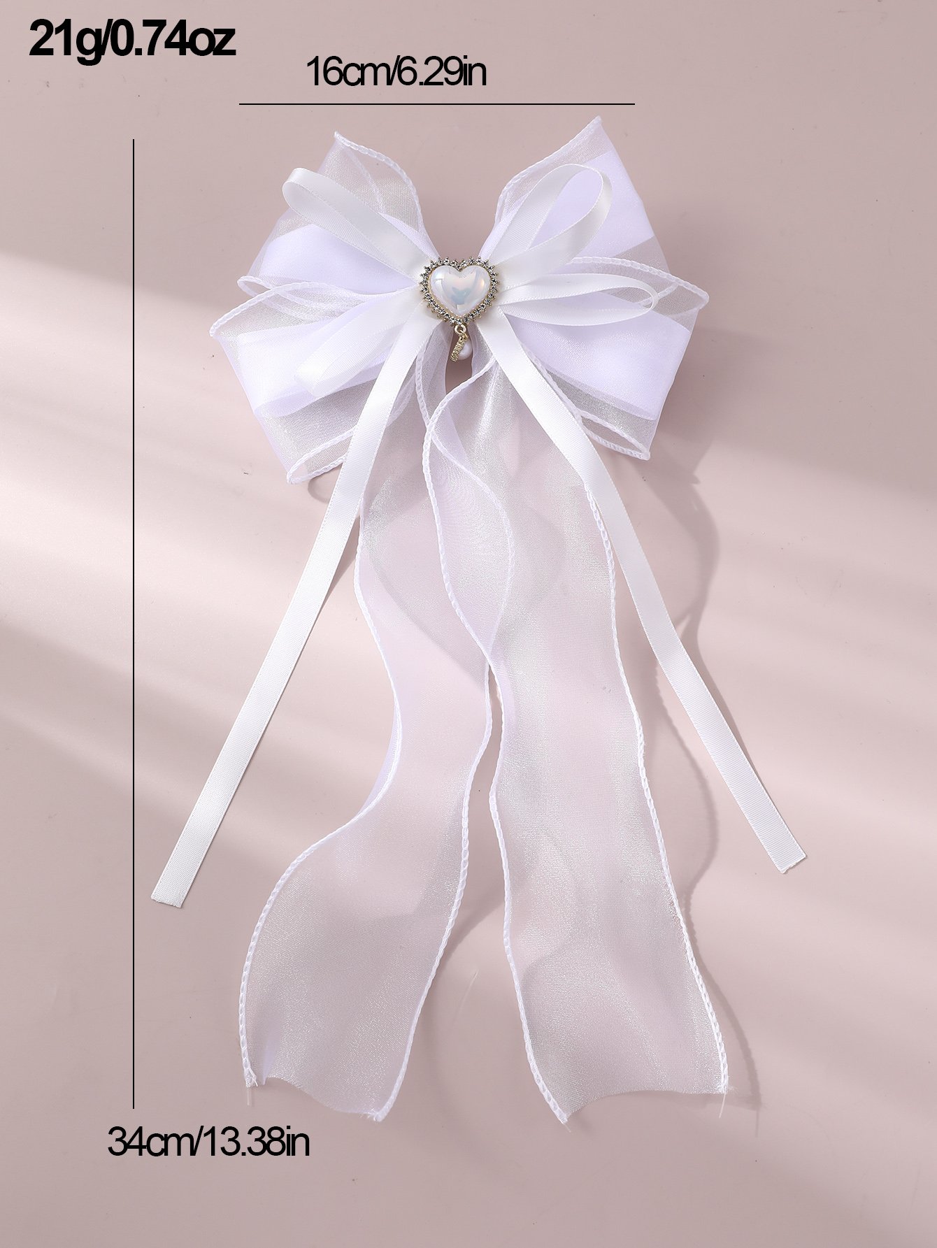 Solid Heart Bow Hair Clip