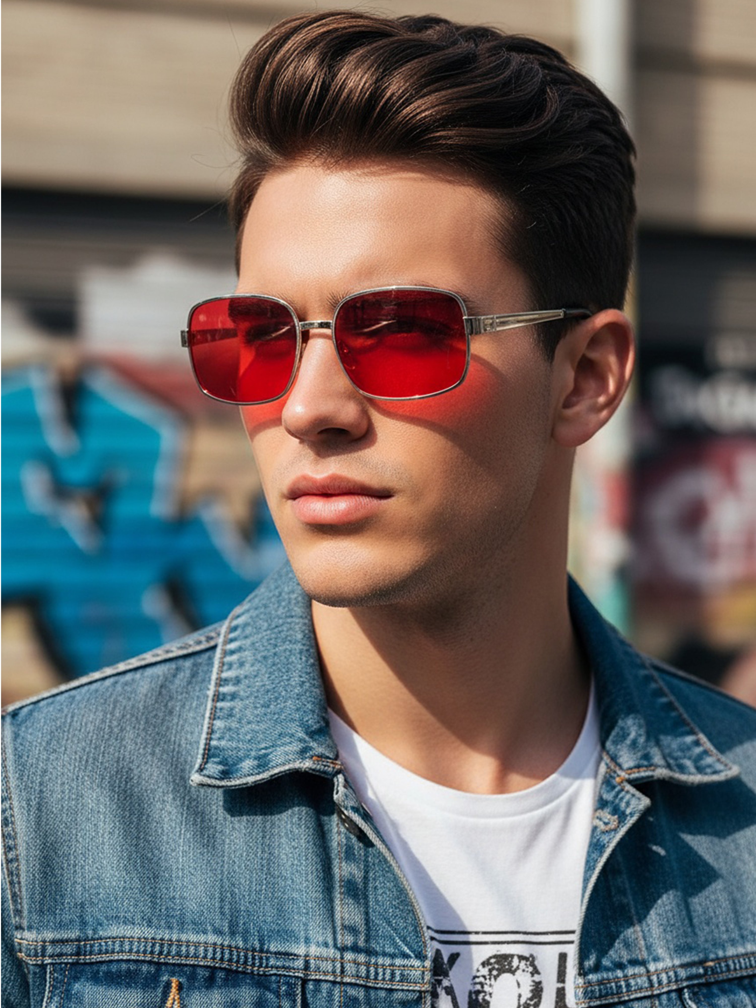 Red Square Frame Sunglasses