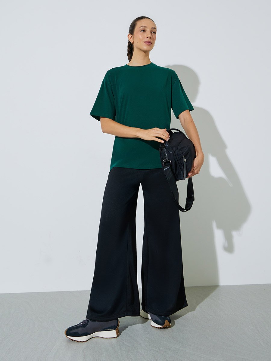 Green Slogan Print Oversized T-Shirt