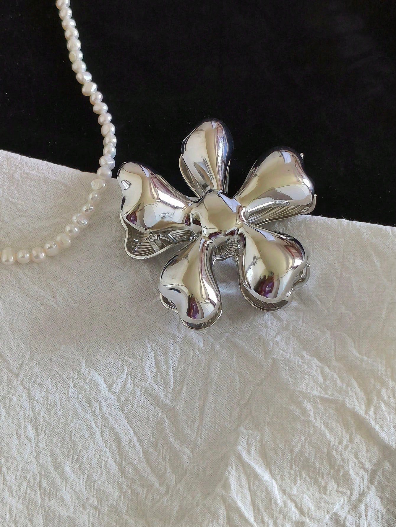 Textured Flower Hair Clip