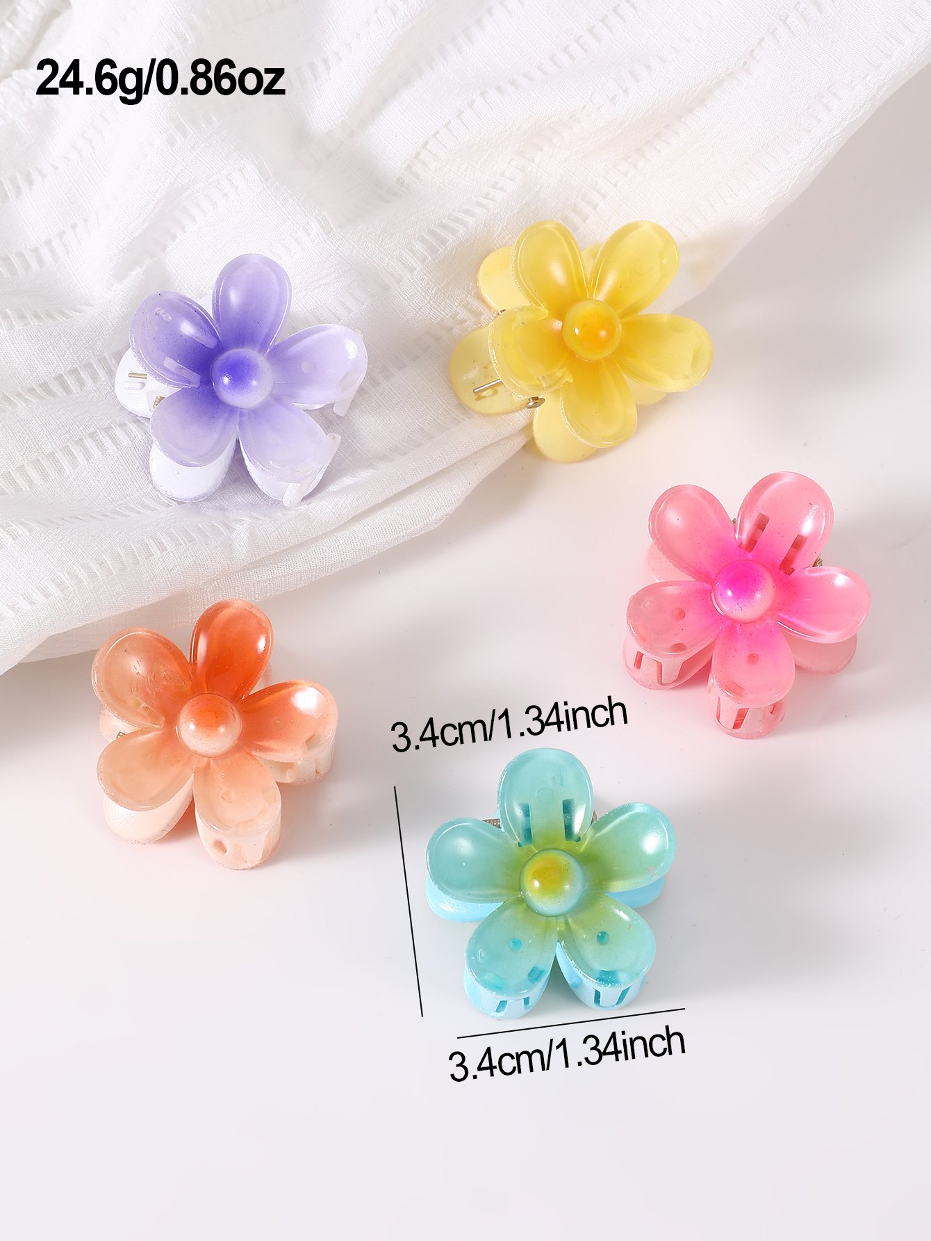 Set of 5 - Flower Mini Hair Clips