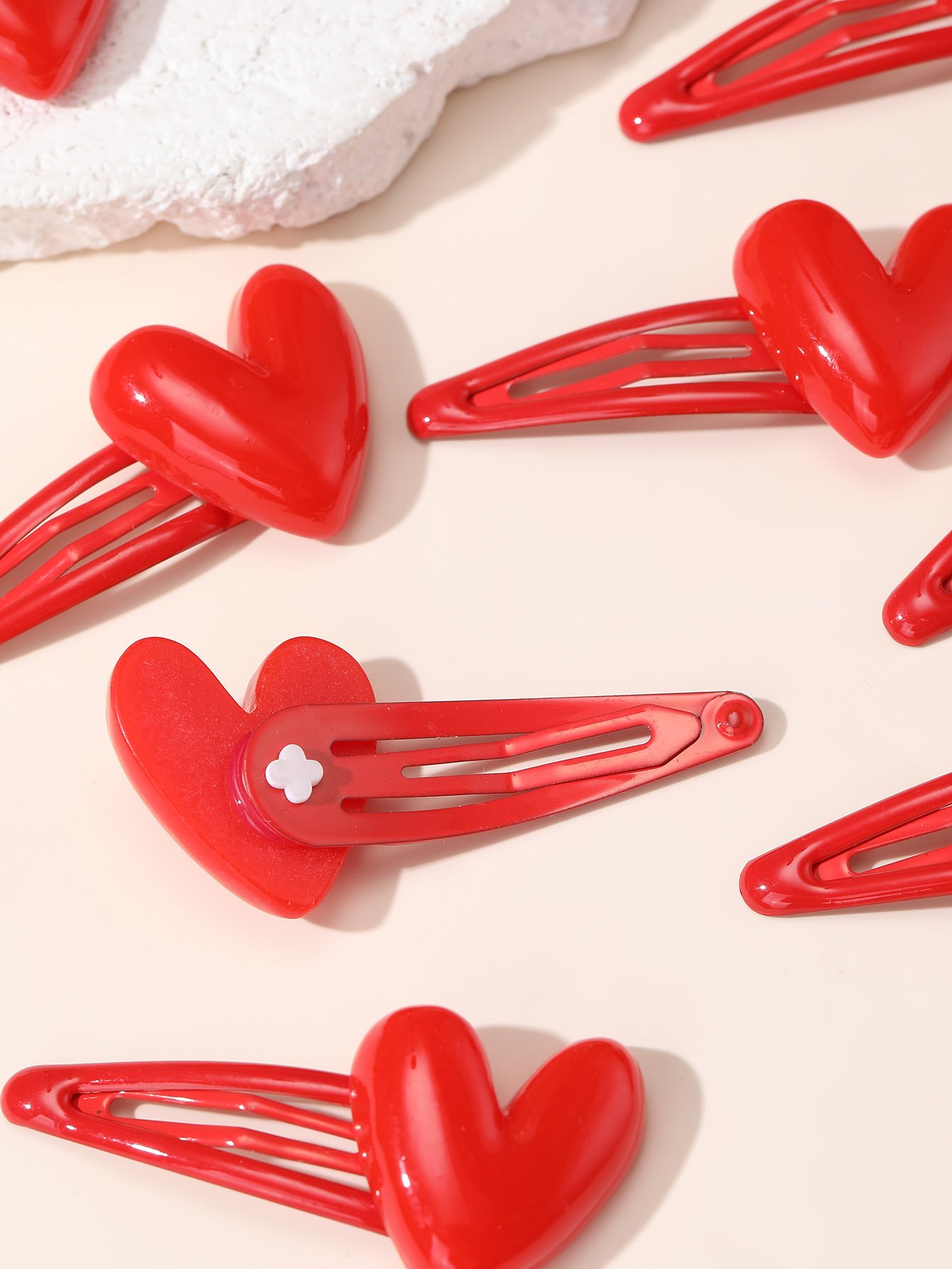 Set of 10 - Heart Hair Clip