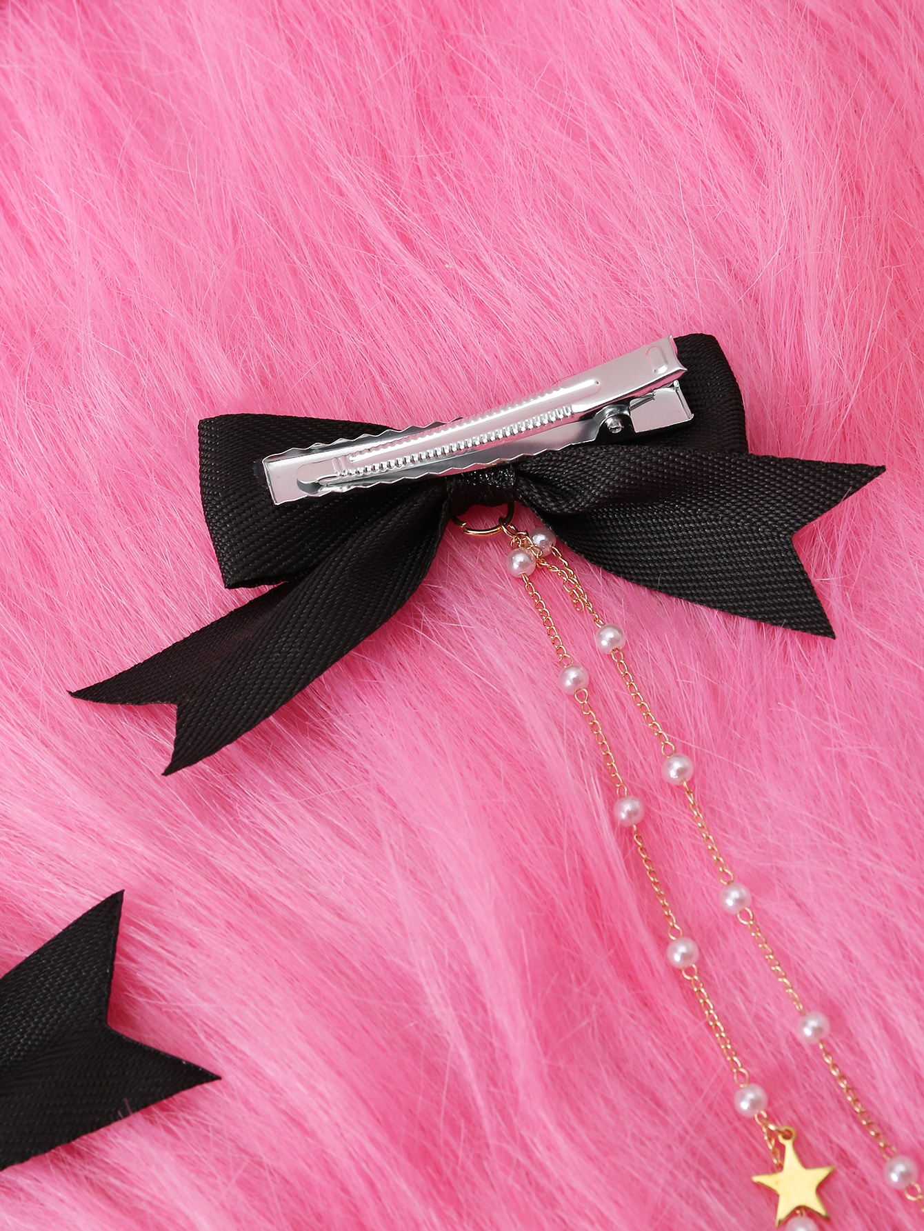 Bow Hair Clip with Chain
