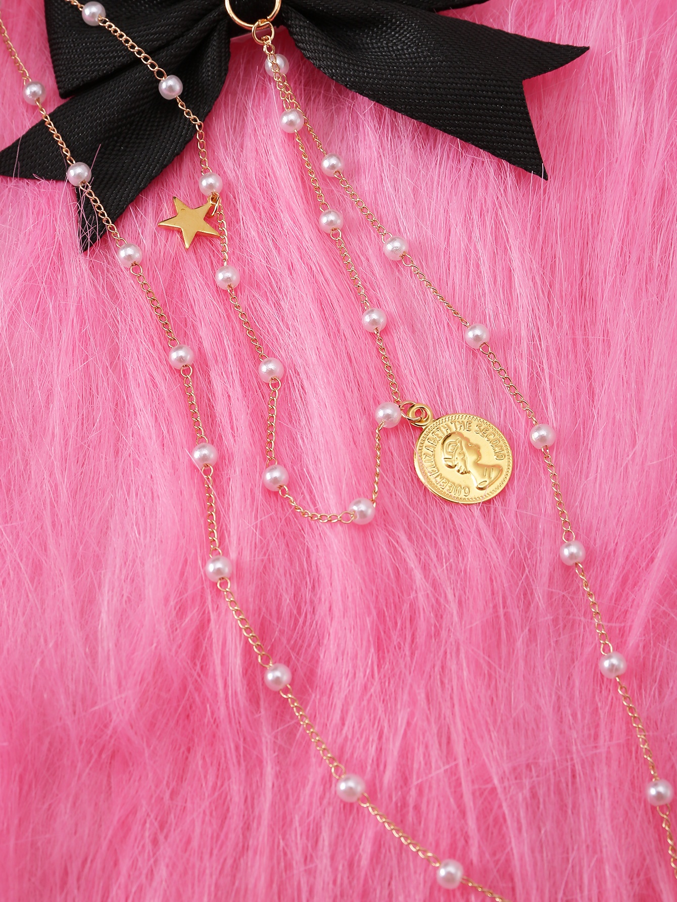 Bow Hair Clip with Chain