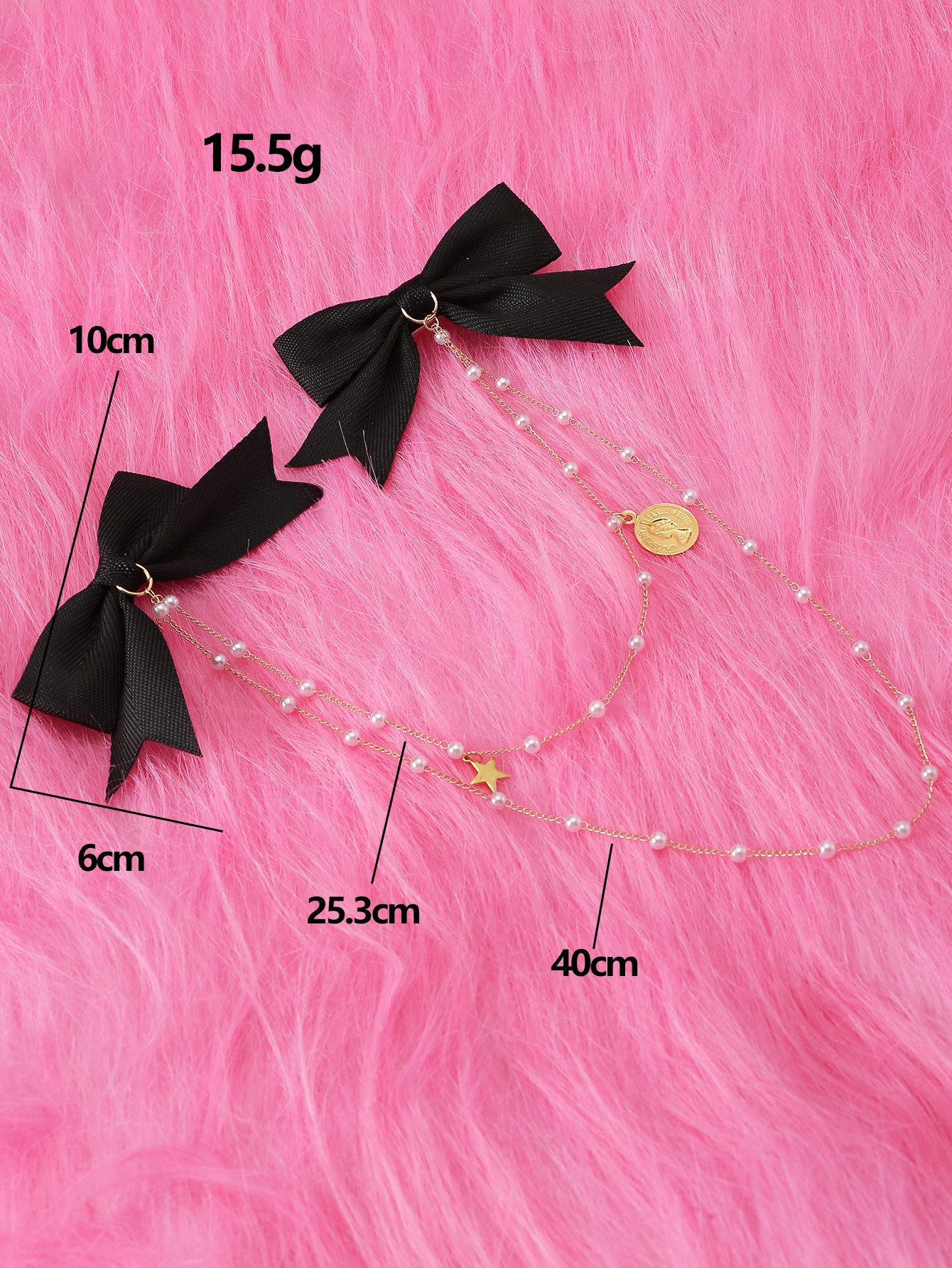 Bow Hair Clip with Chain