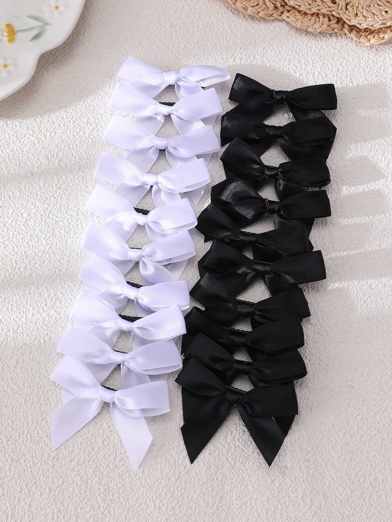 Pack of 10 - Multi-Color Satin Bow Hair Clips