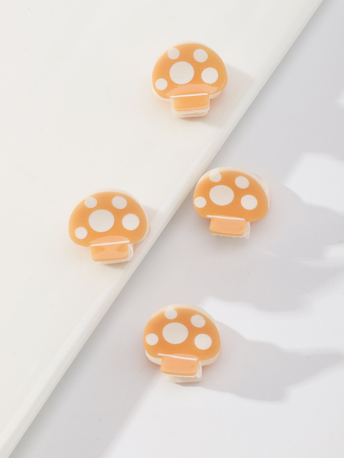 Pack of 4 - Orange Mushroom Hair Clips
