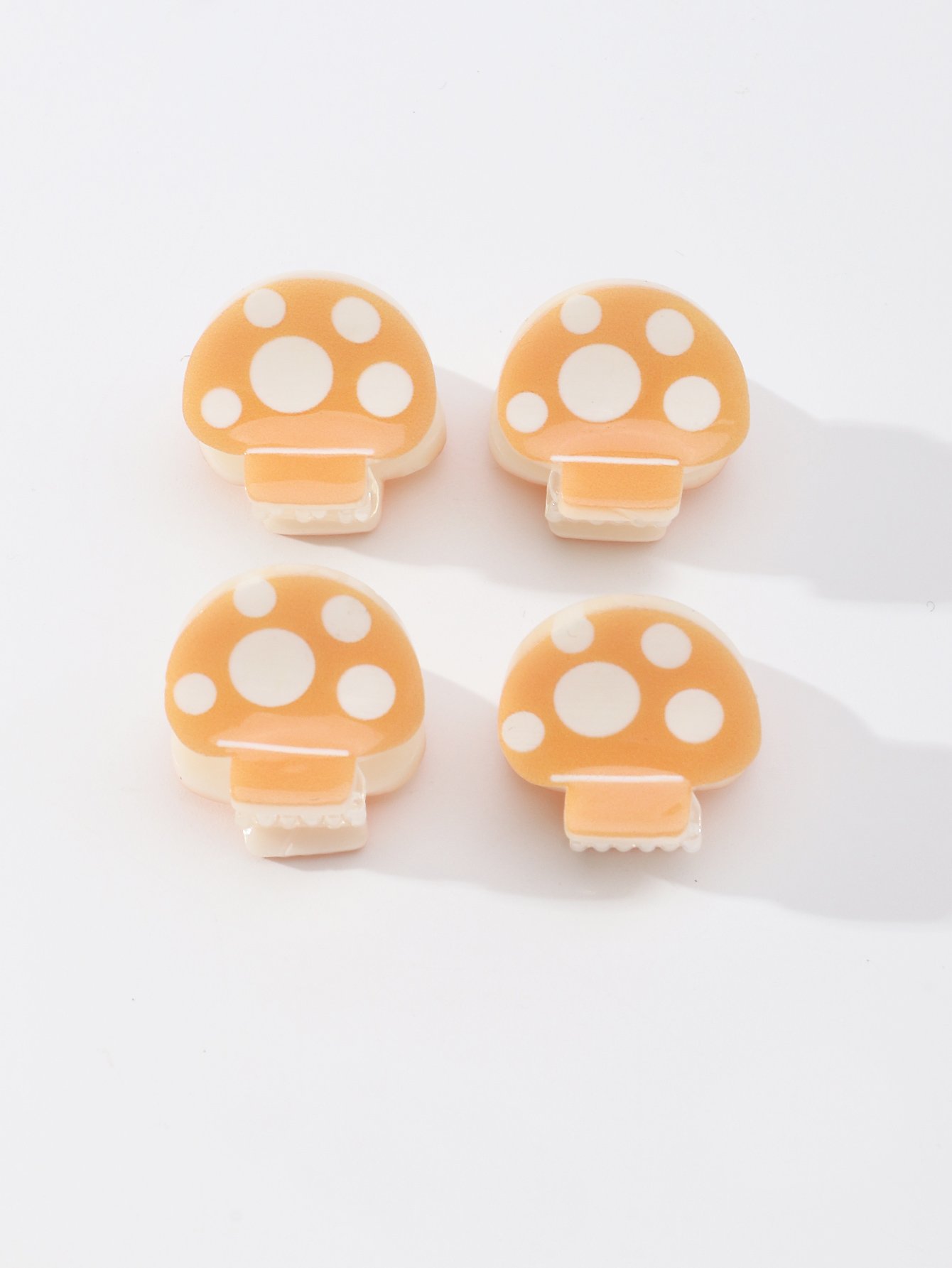Pack of 4 - Orange Mushroom Hair Clips