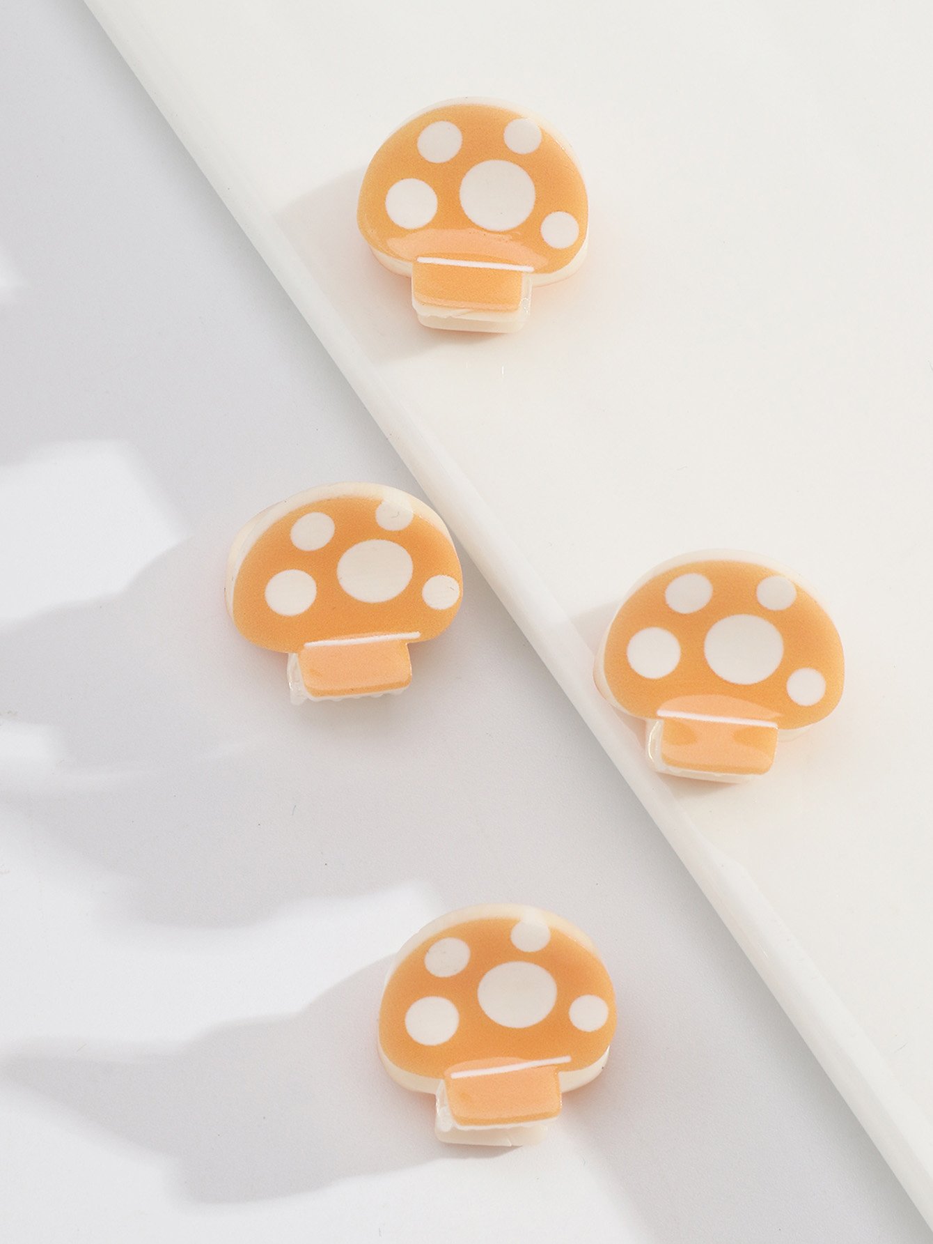 Pack of 4 - Orange Mushroom Hair Clips