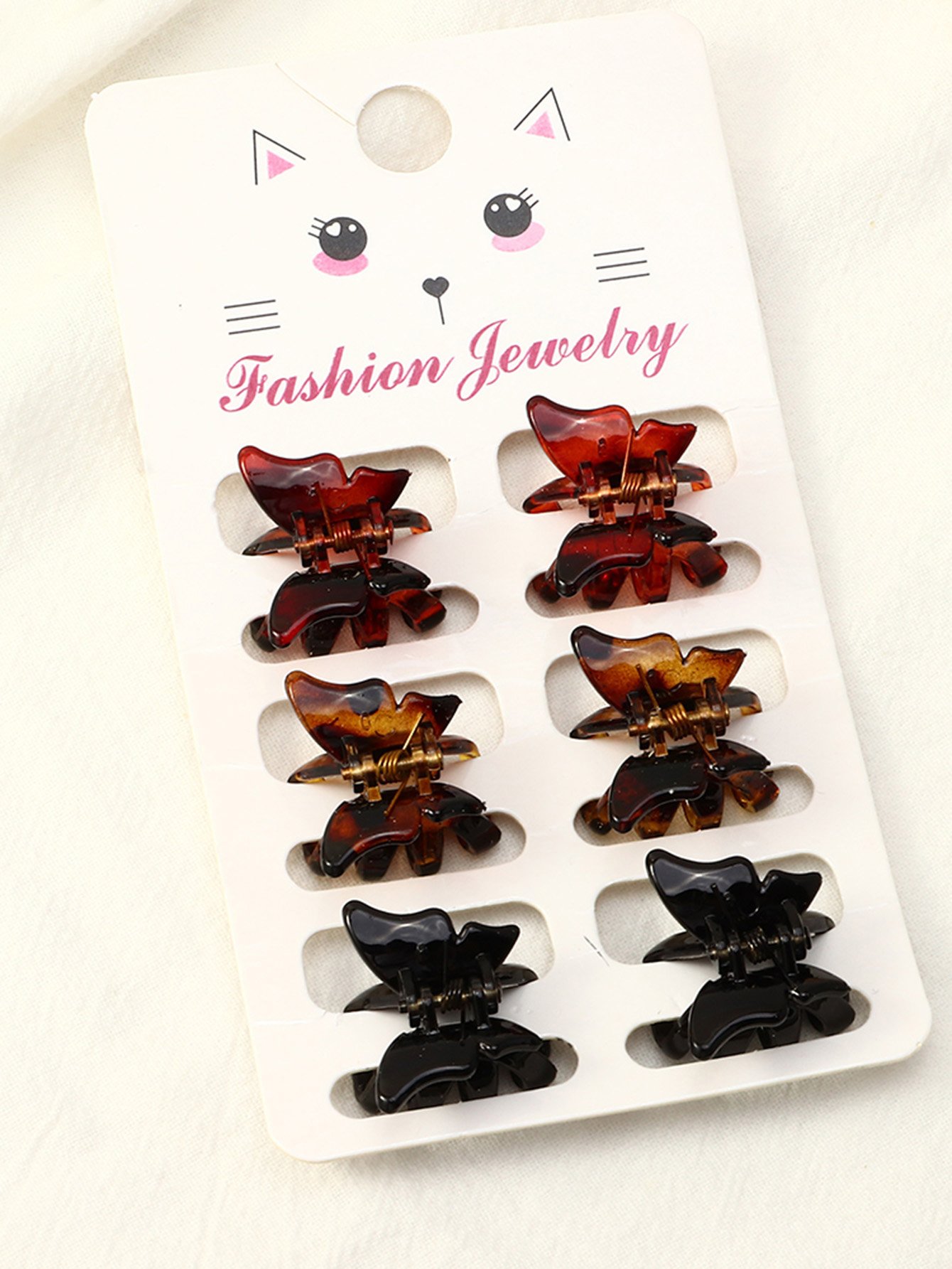 Pack of 6 - Multi-Color Butterfly Hair Clips