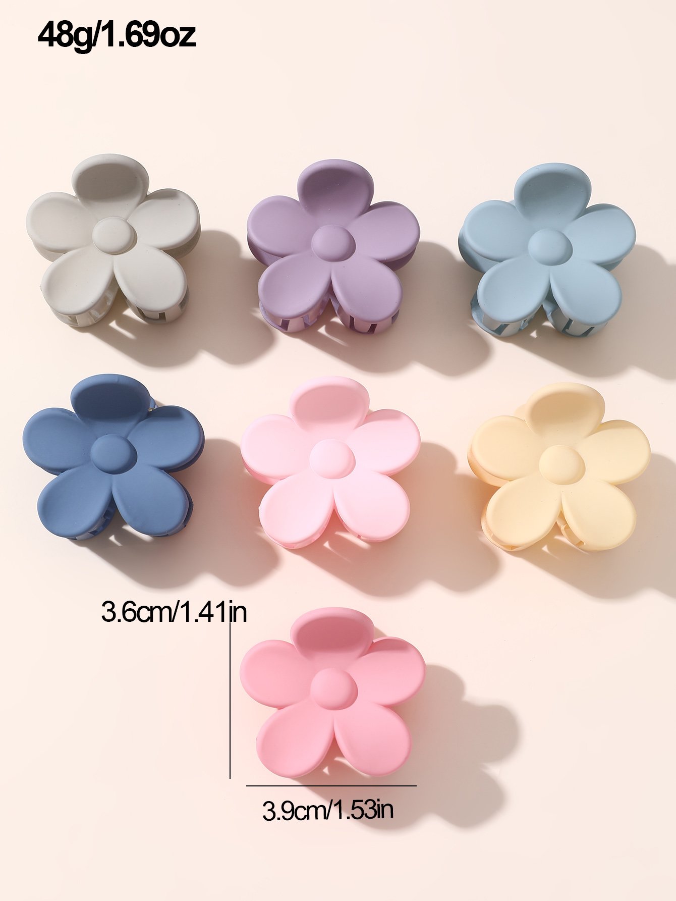 Set of 7 - Flower Hair Claw Clip
