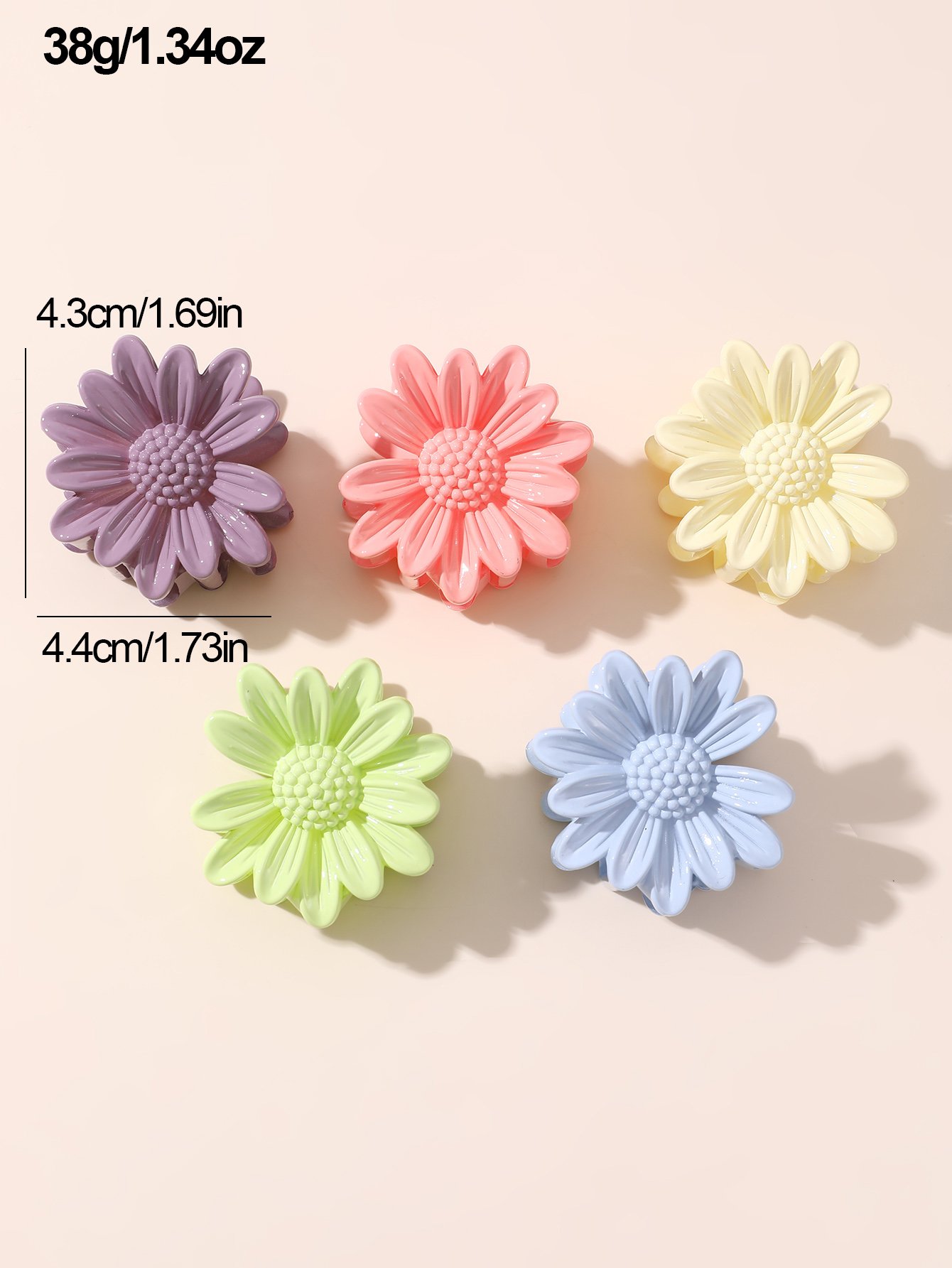Set of 5 - Flower Mini Claw Clip