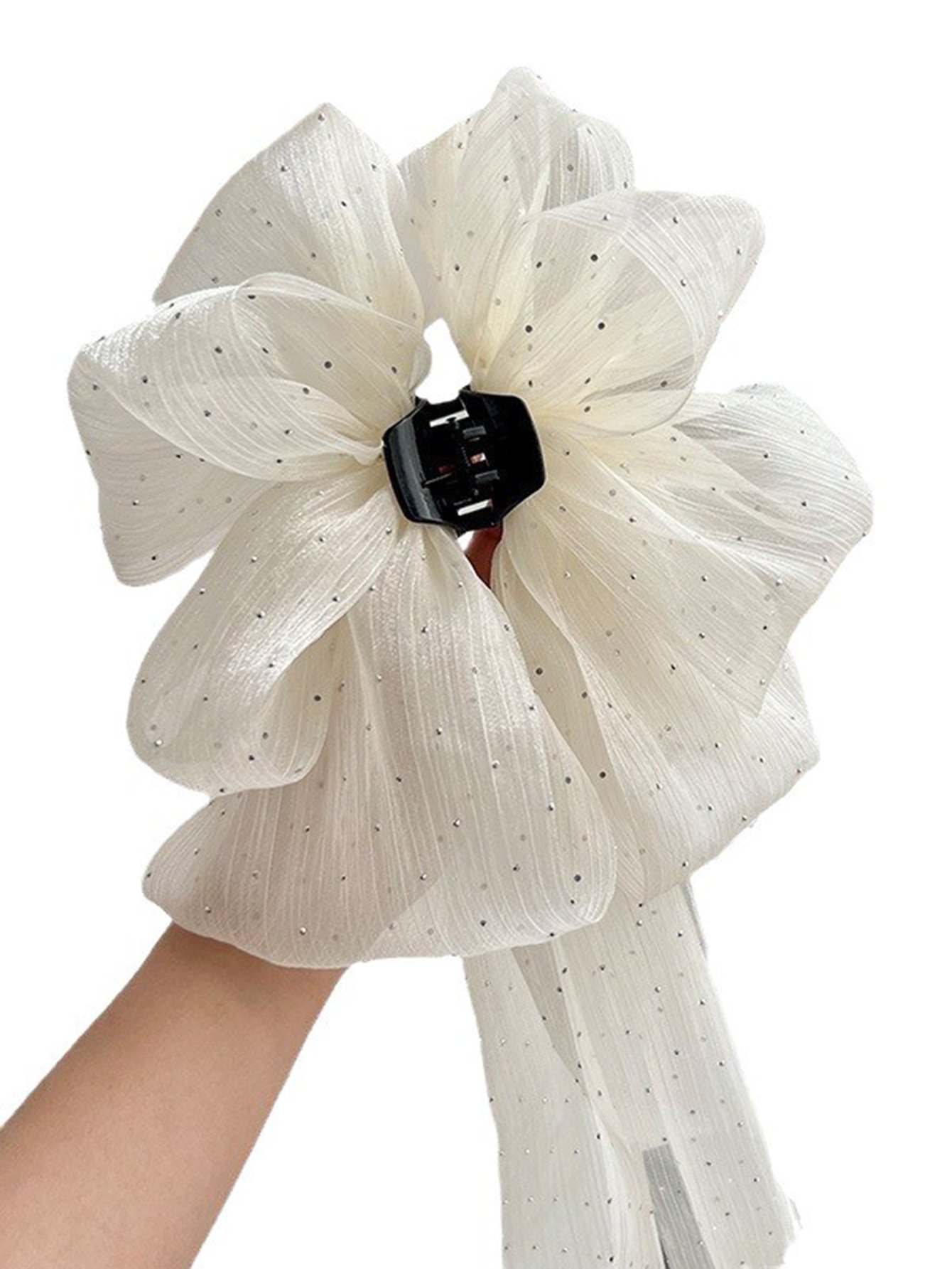 Dot Pattern Bow Claw Clip