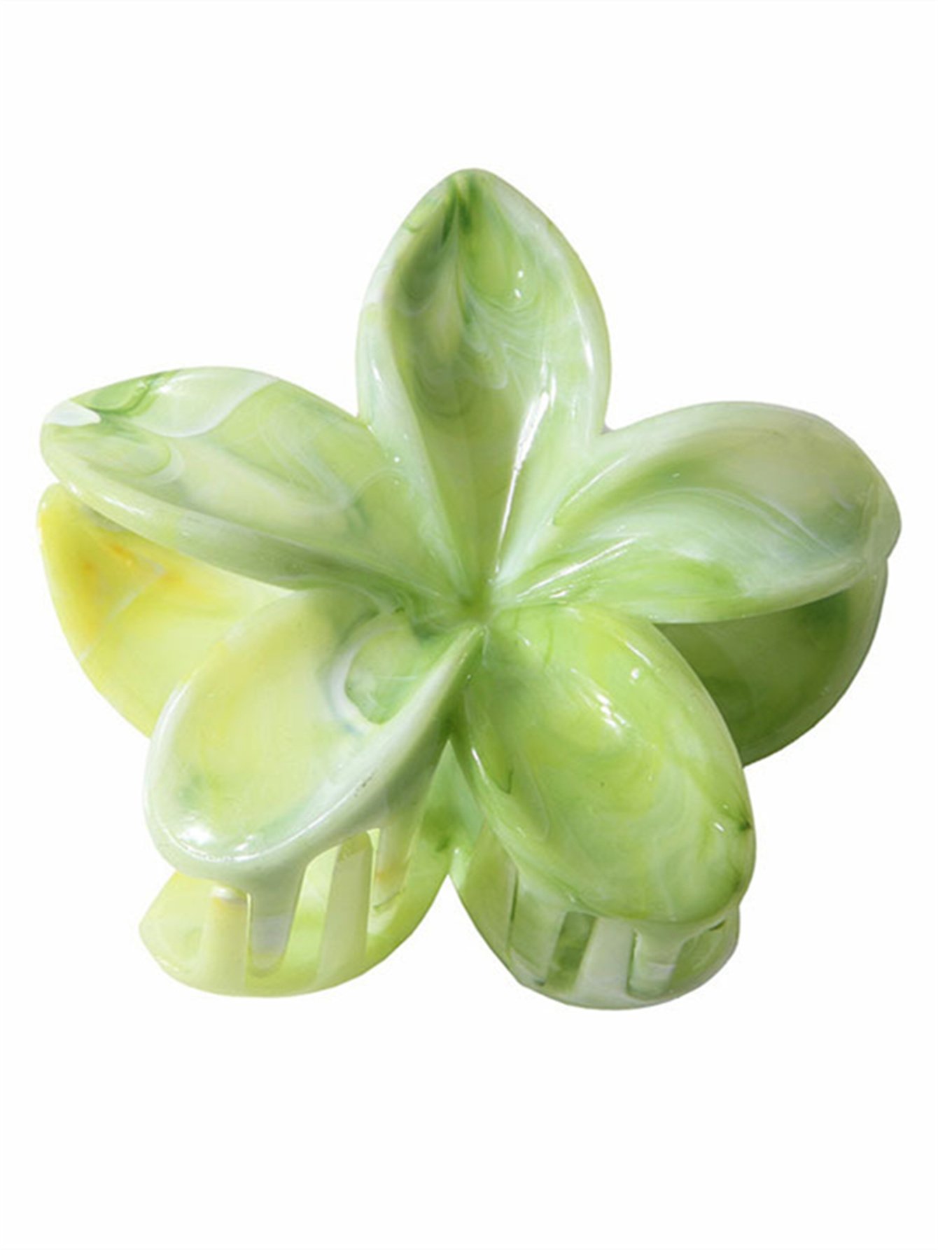 Set of 3 - Floral Marble Claw Clip