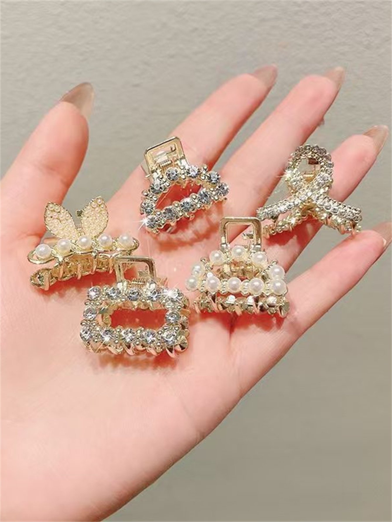 Set of 5 - Embellished Claw Clip