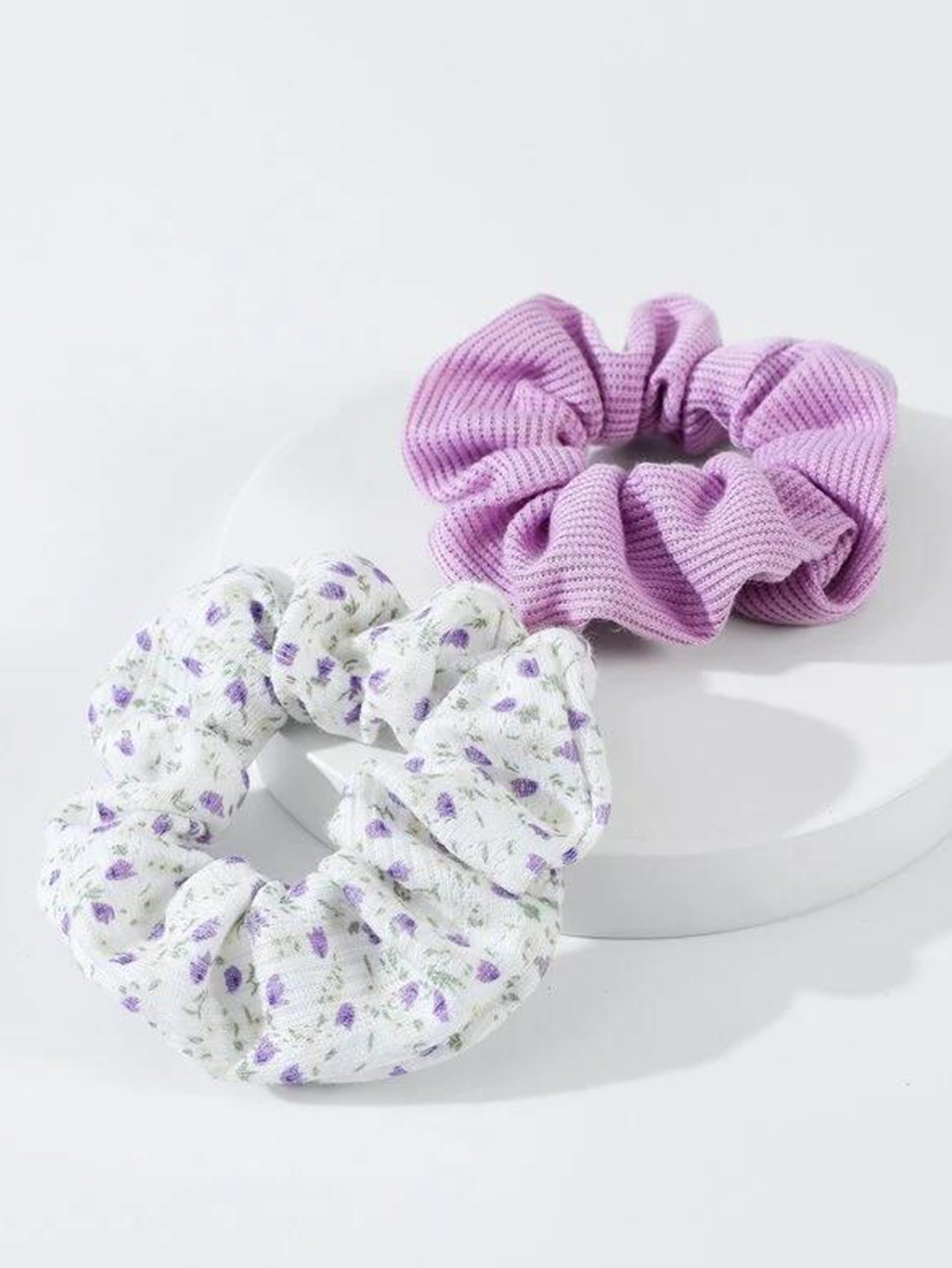 Set of 2 - Floral Print Hair Scrunchies