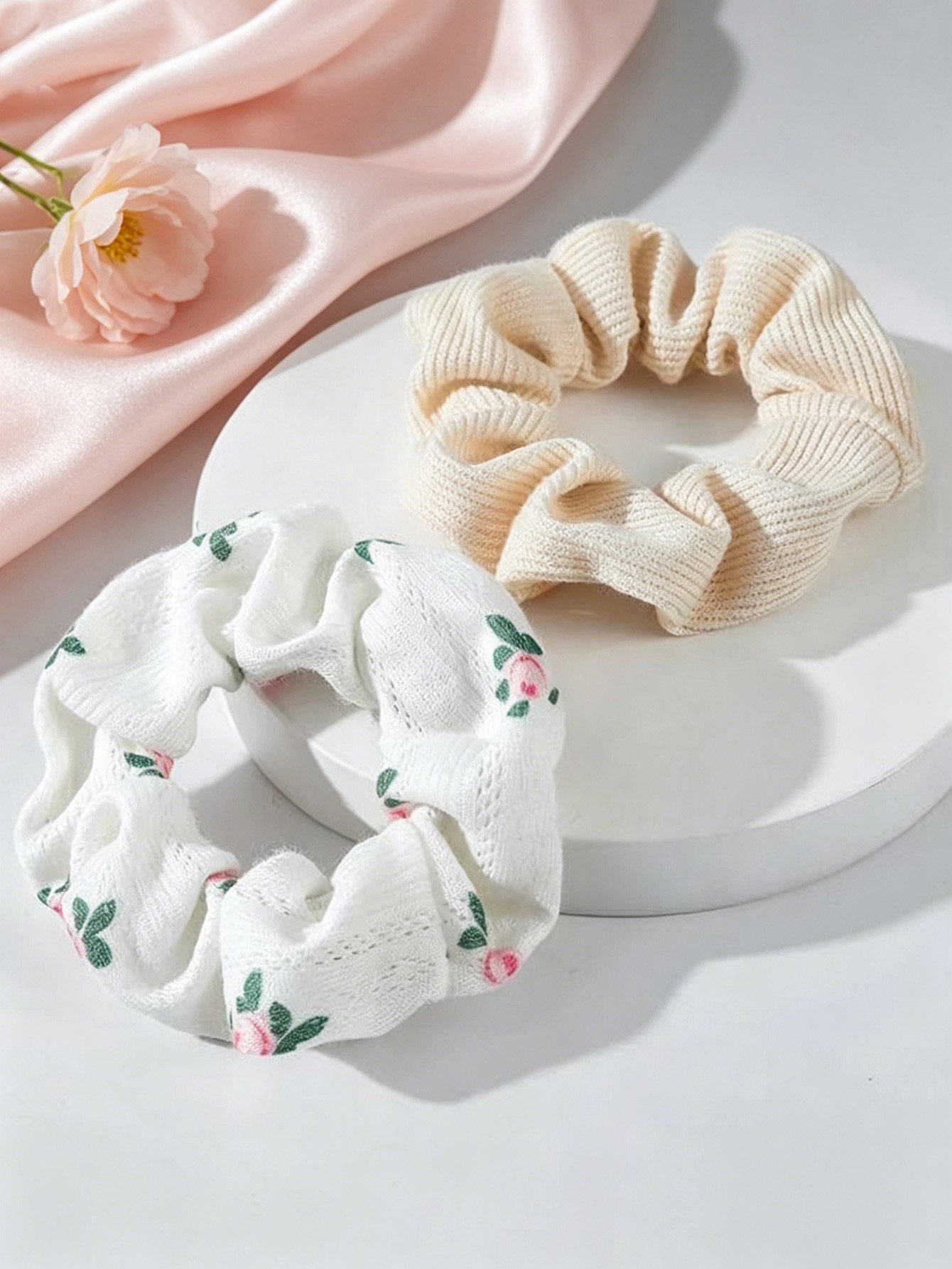 Set of 2 - Floral Scrunchies