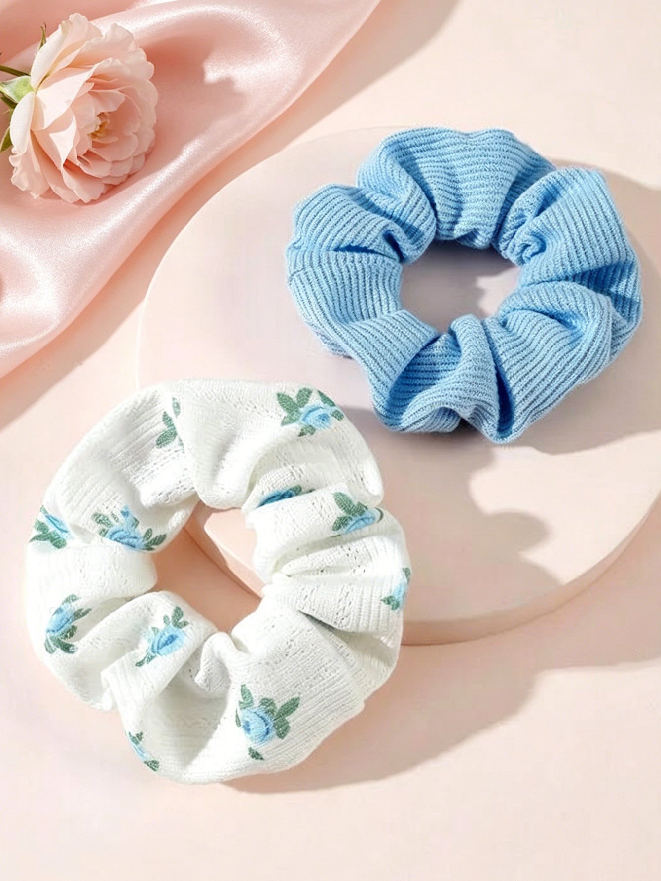 Set of 2 - Floral Scrunchies