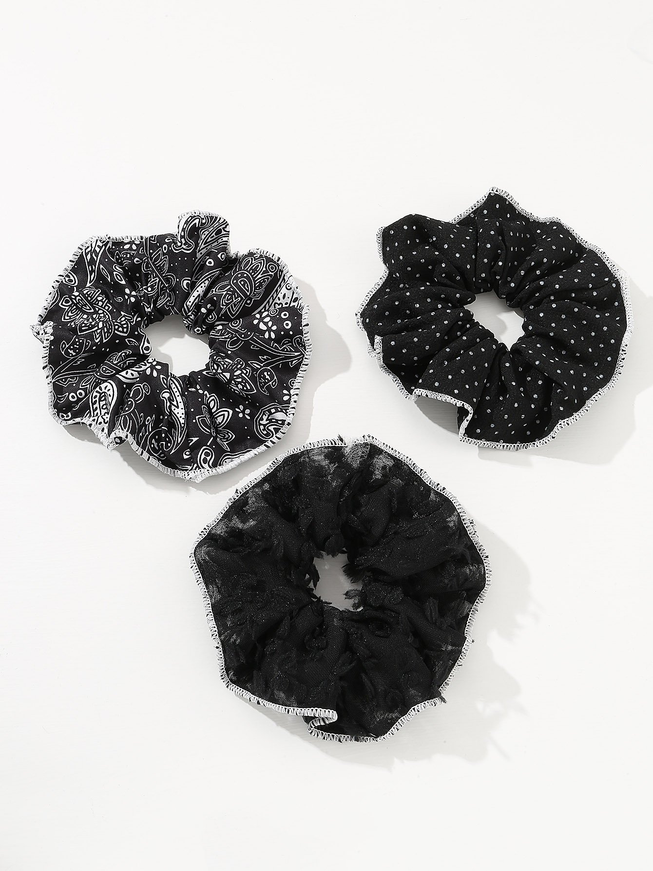 Set of 3 - Printed Hair Scrunchies
