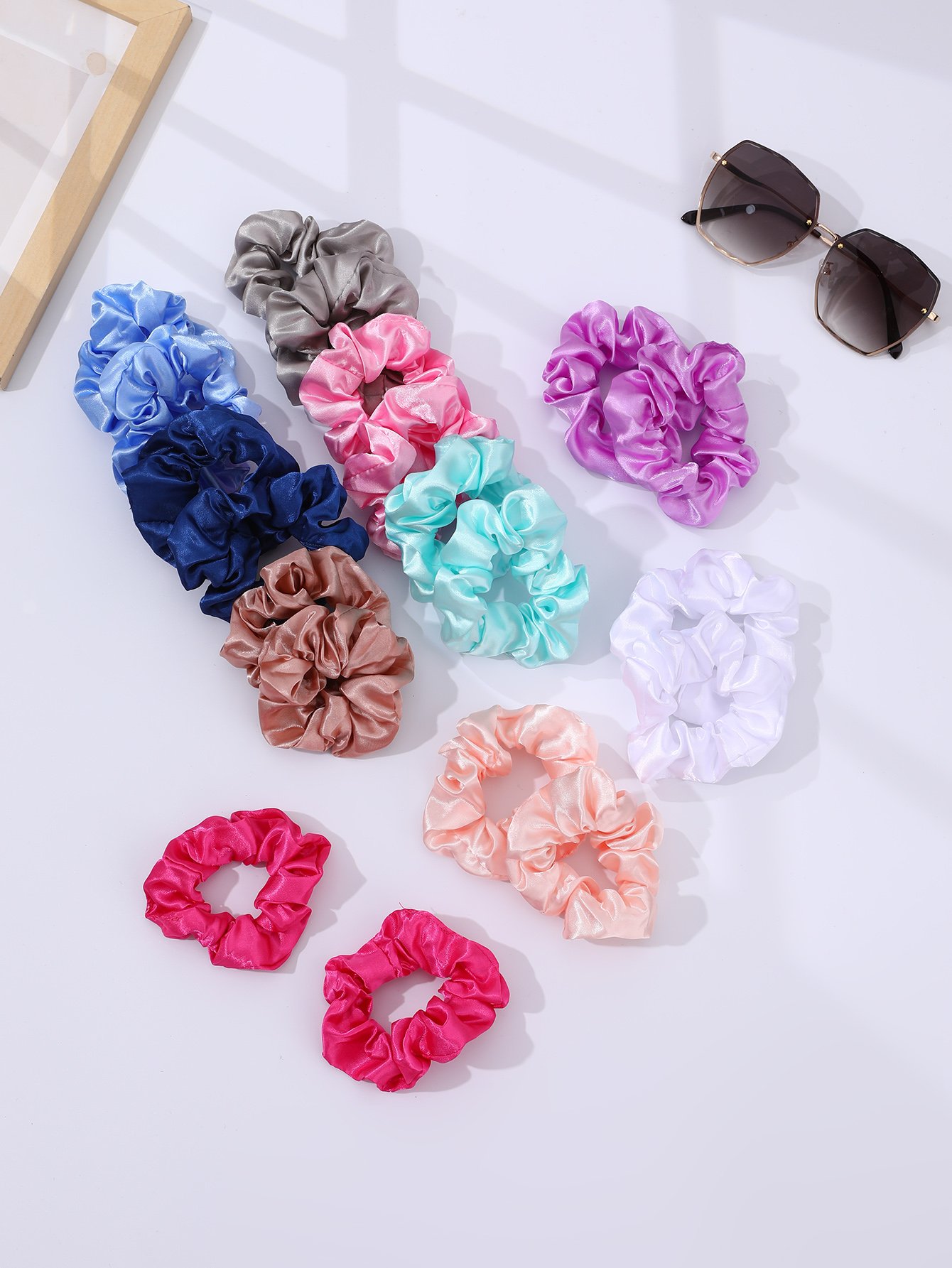 Set of 20 - Solid Hair Scrunchies