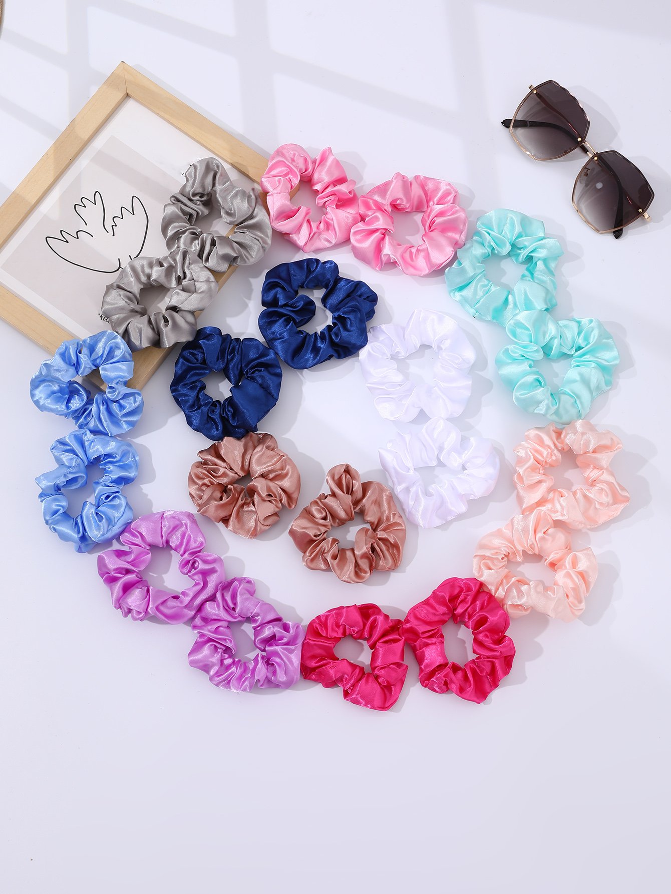 Set of 20 - Solid Hair Scrunchies