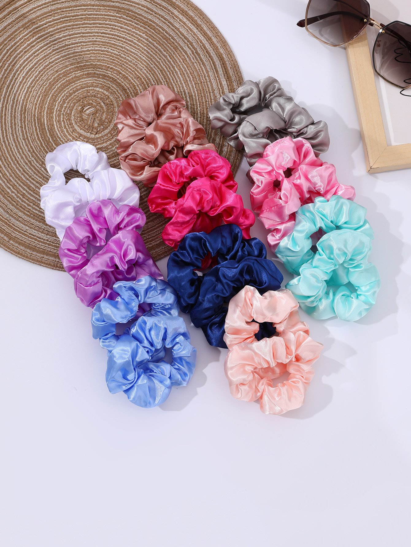 Set of 20 - Solid Hair Scrunchies