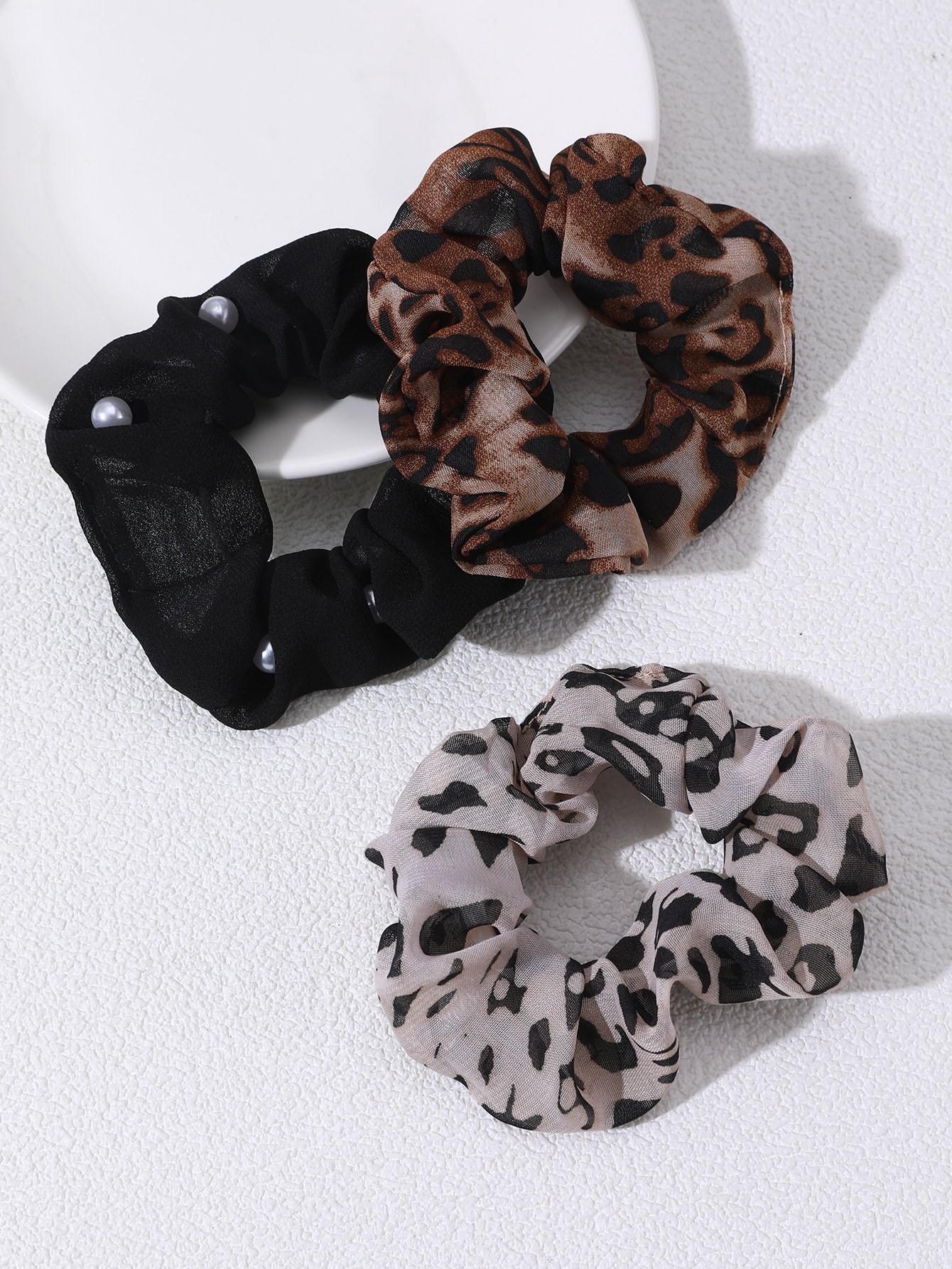 Set of 3 - Printed Hair Scrunchies