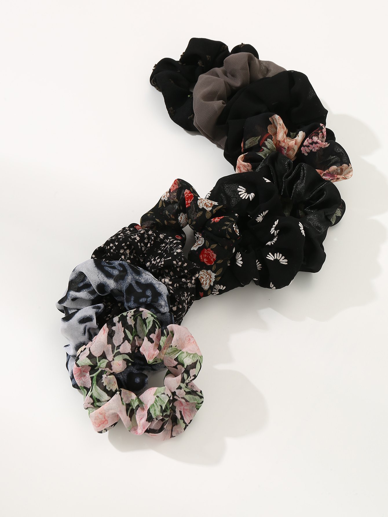 Set of 10 - Printed Hair Scrunchies