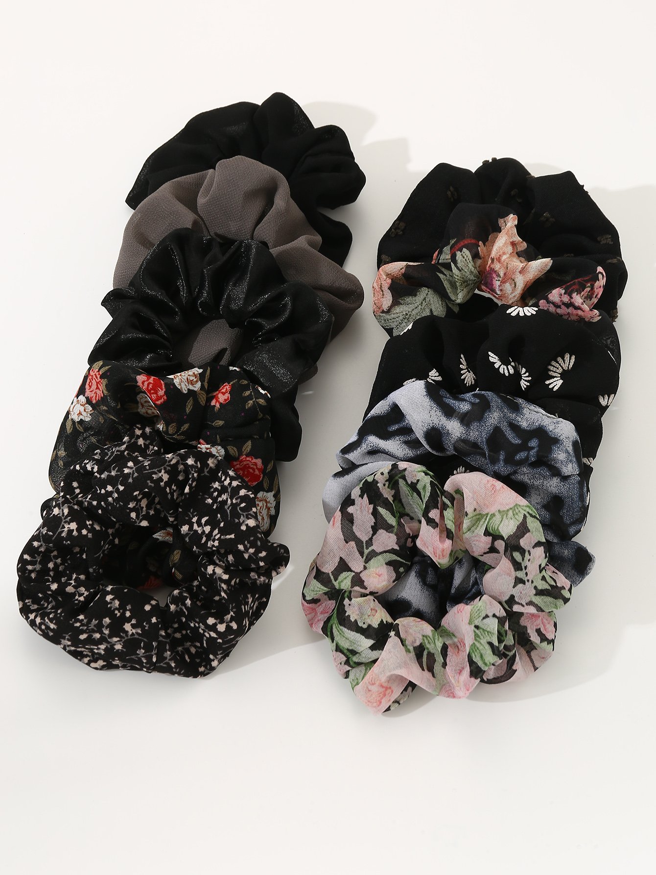 Set of 10 - Printed Hair Scrunchies