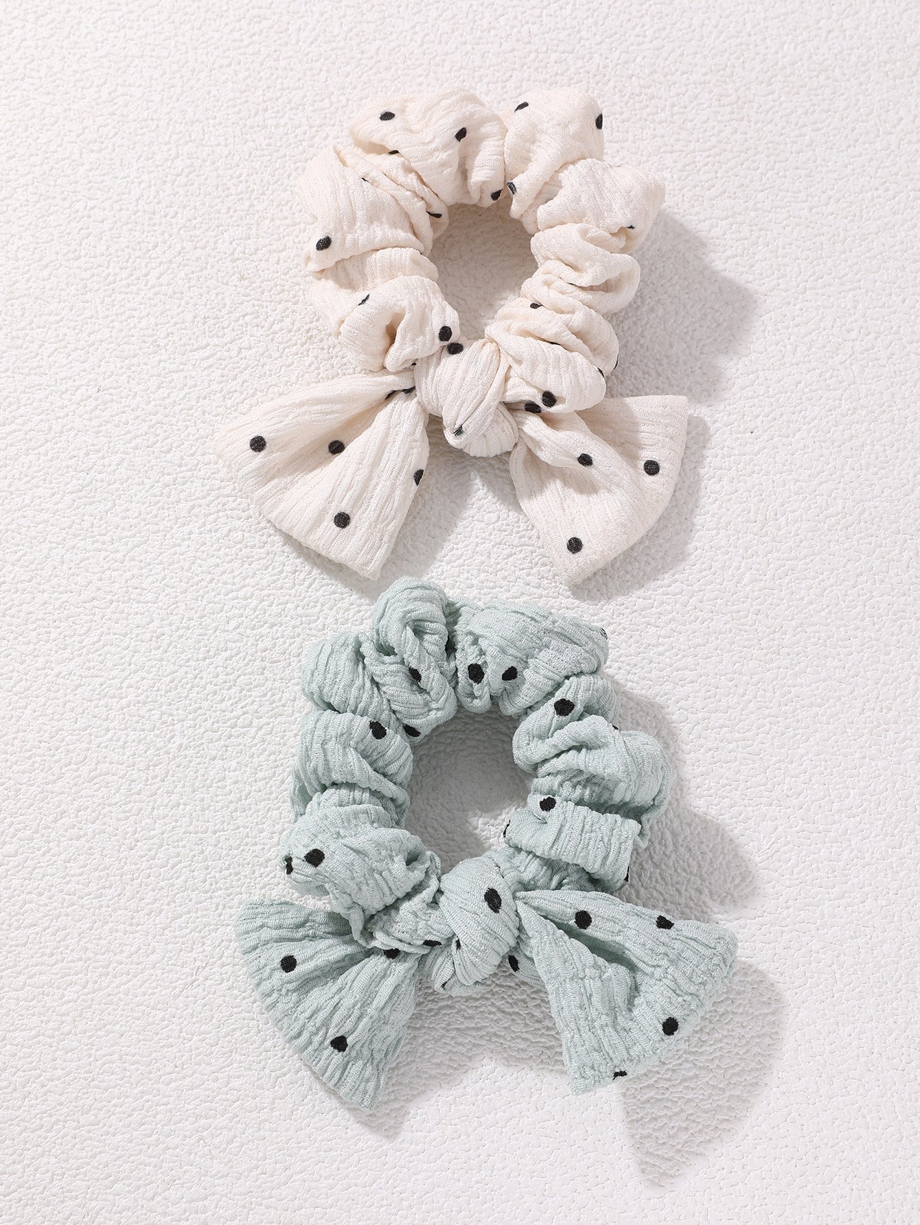 Set of 2 - Dot Print Hair Scrunchies