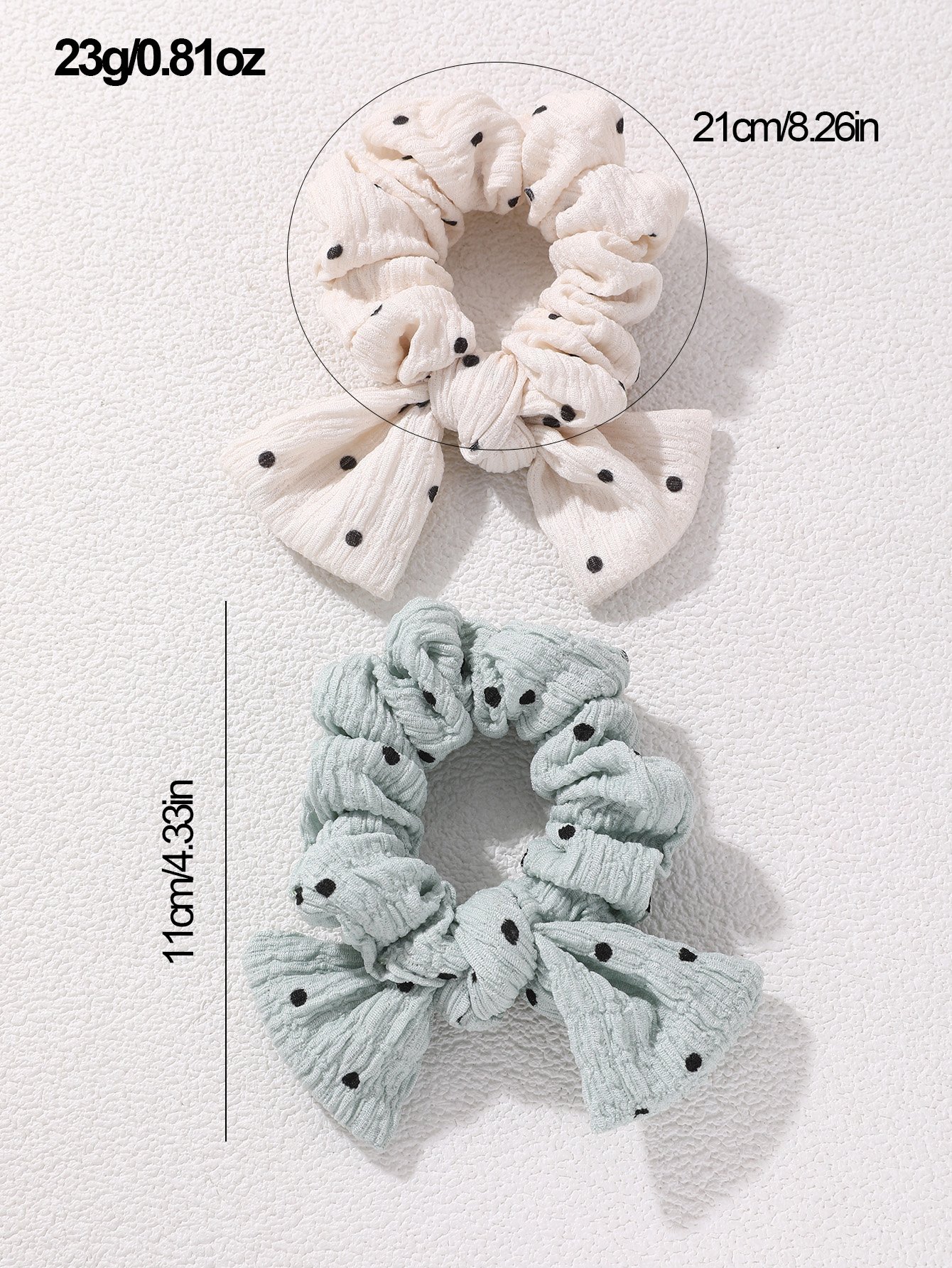Set of 2 - Dot Print Hair Scrunchies