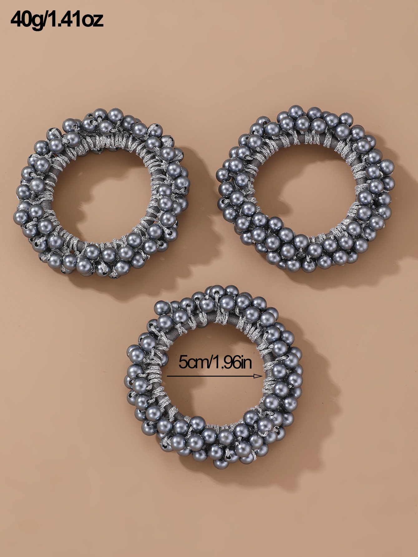 Set of 3 - Beaded Hair Ties