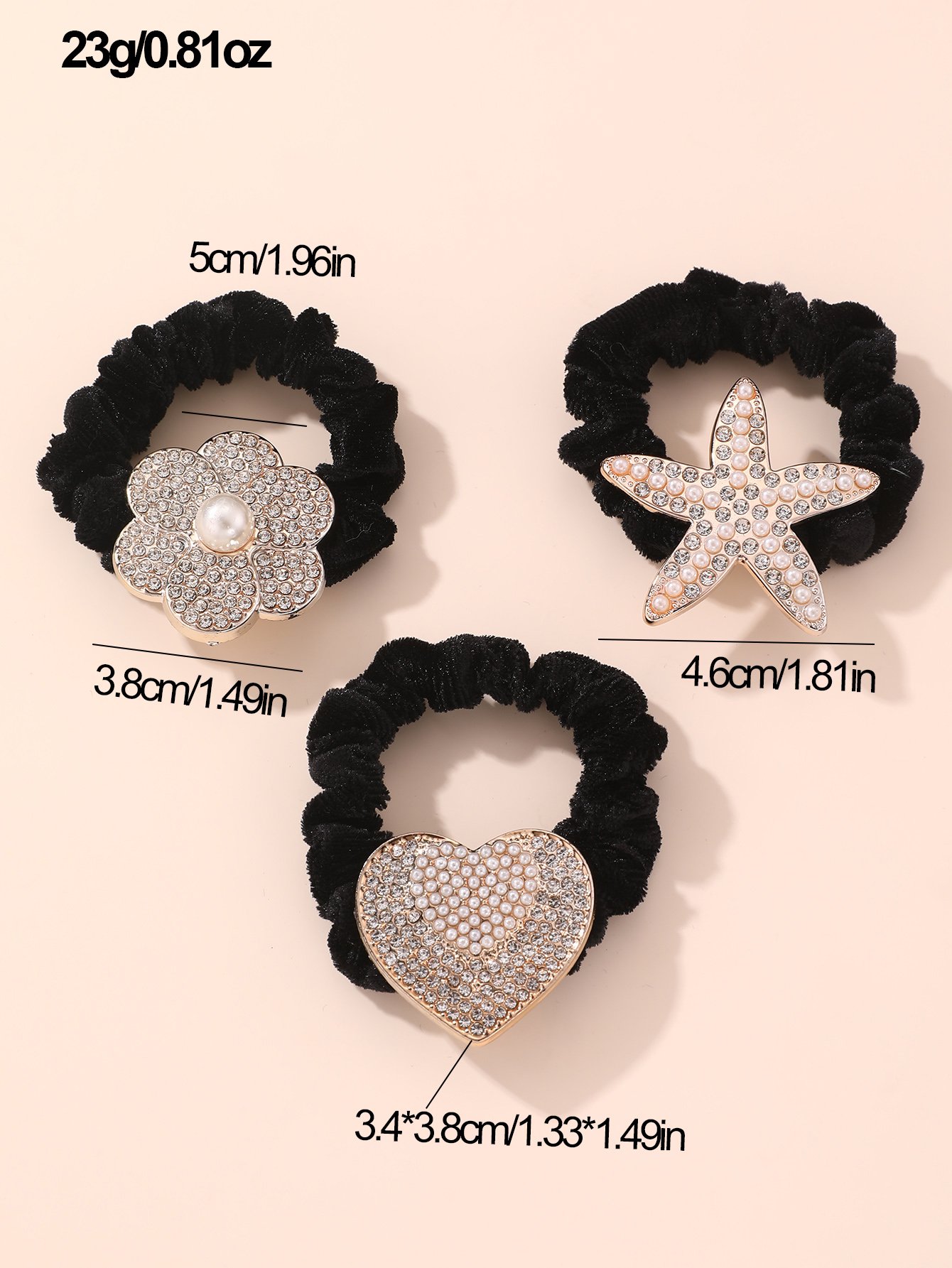 Set of 3 - Embellished Hair Ties