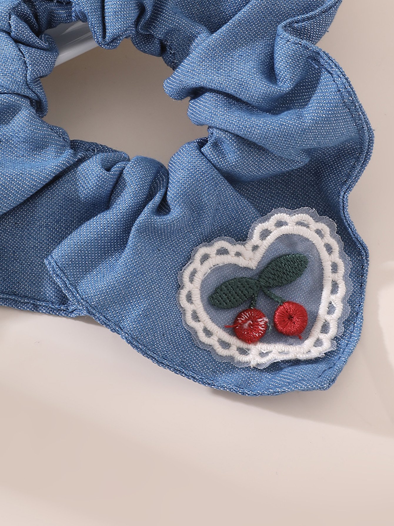 Cherry Patch Detail Hair Scrunchie