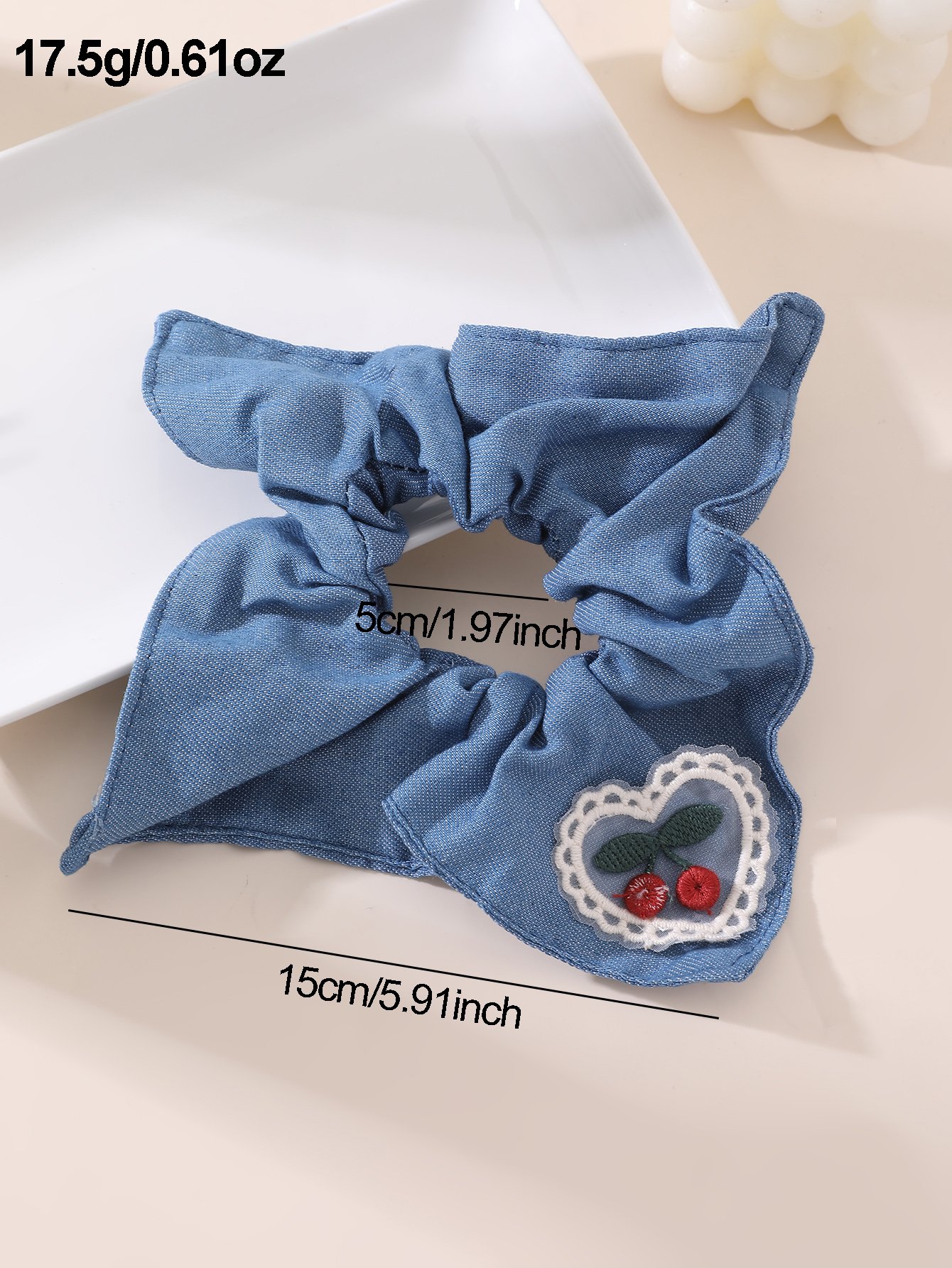 Cherry Patch Detail Hair Scrunchie