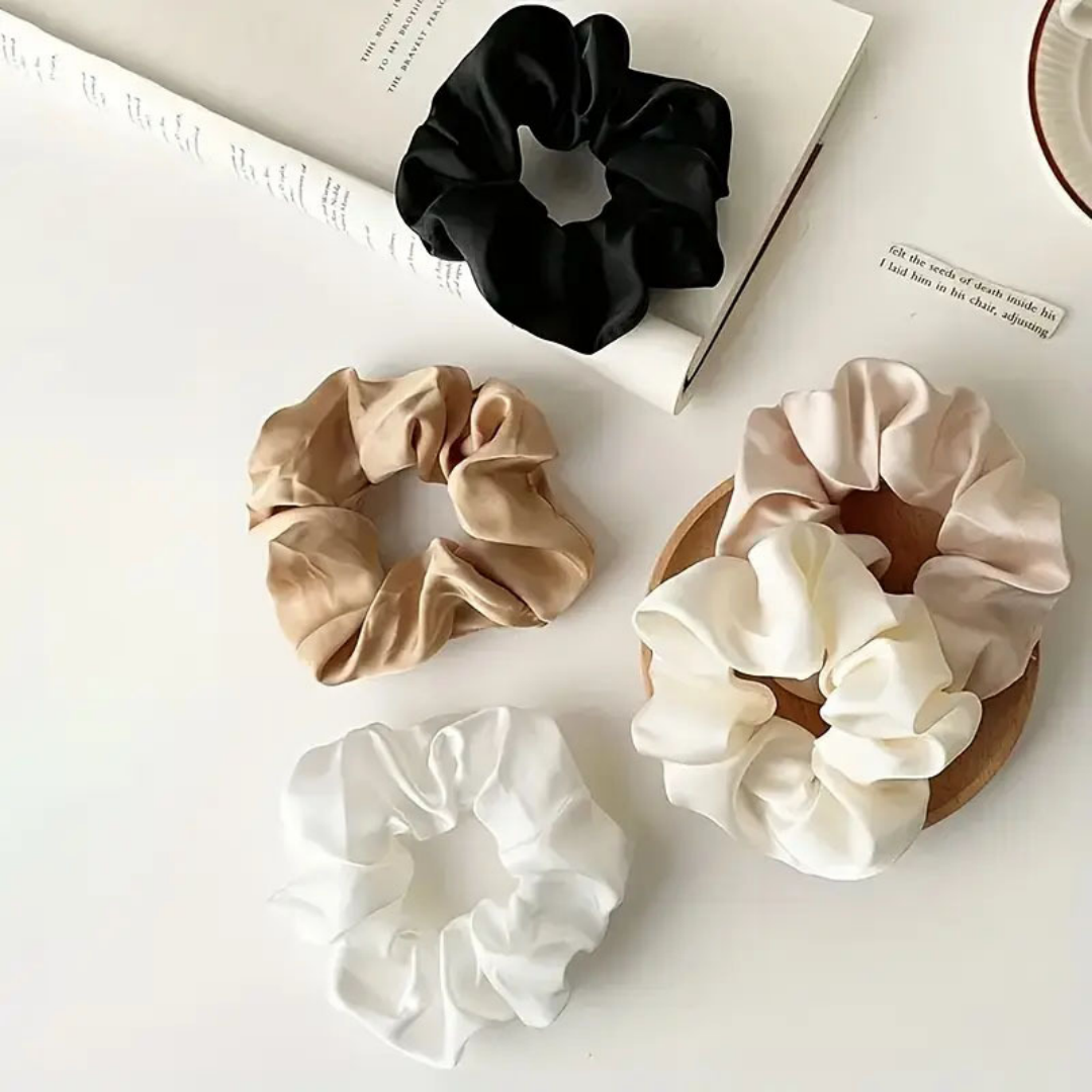 Set of 5 - Solid Hair Scrunchies