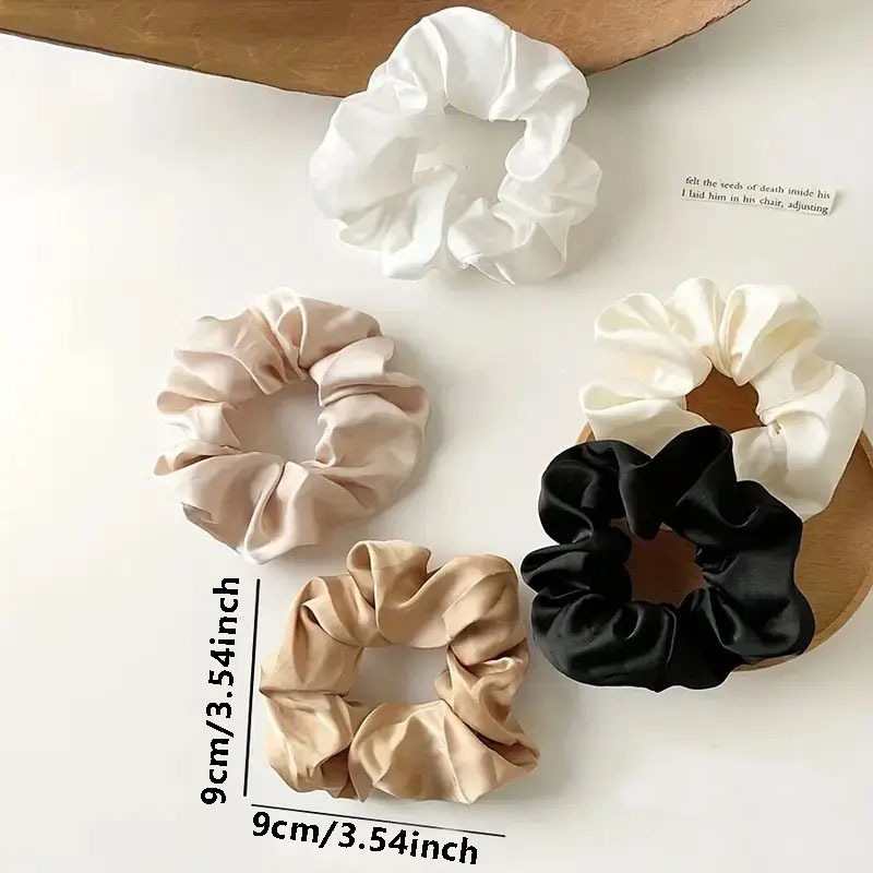 Set of 5 - Solid Hair Scrunchies